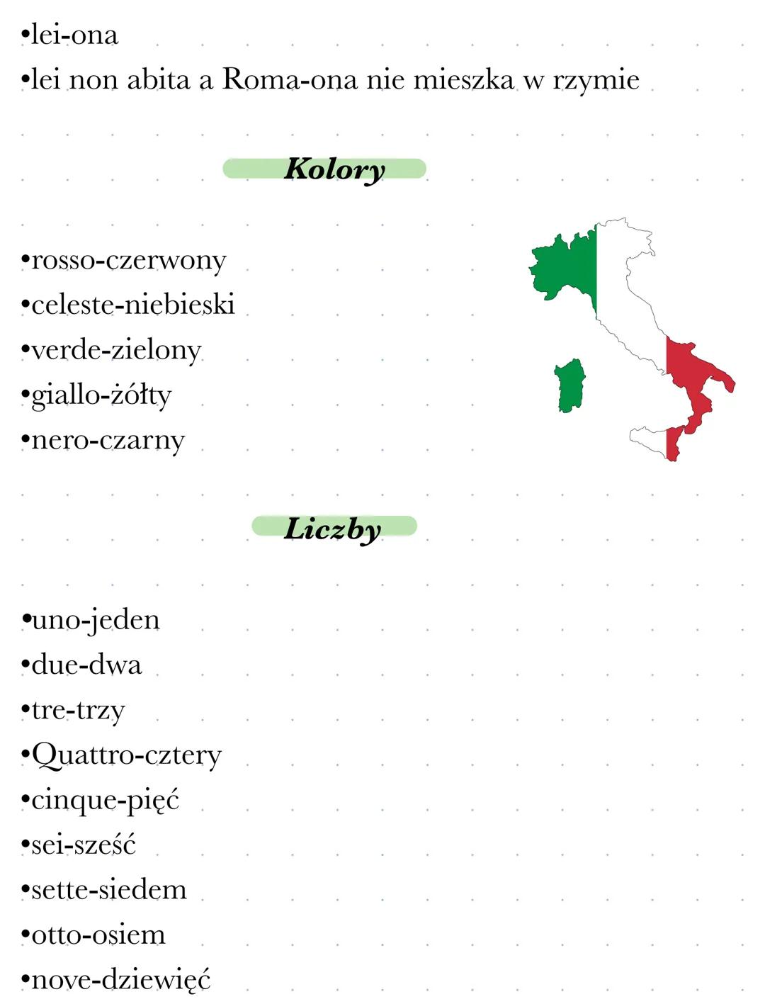 Włoski
Podstawowe słówka
⚫buongiorno-dzien dobry
⚫arrivederci-do widzenia
⚫buonanotte-dobranoc
⚫buonasera-dobry wieczor
⚫grazie-dziekuje
•pe