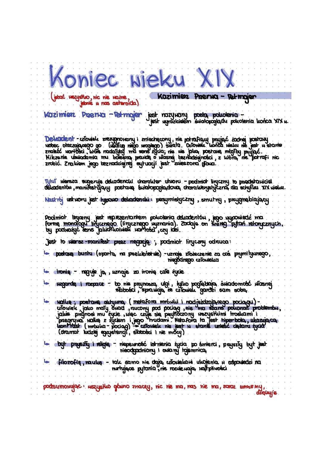 Wiersze epoxied “Młoda Polska”