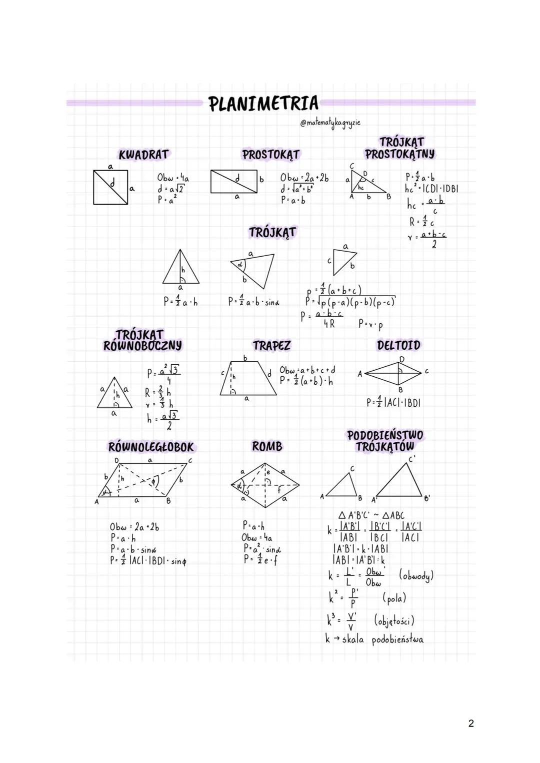7. Geometria płaska - pojęcia wstępne. Trójkąty
Punkt, prosta, odcinek, półprosta, kąt, figura wypukła,
figura ograniczona
Wzajemne położeni