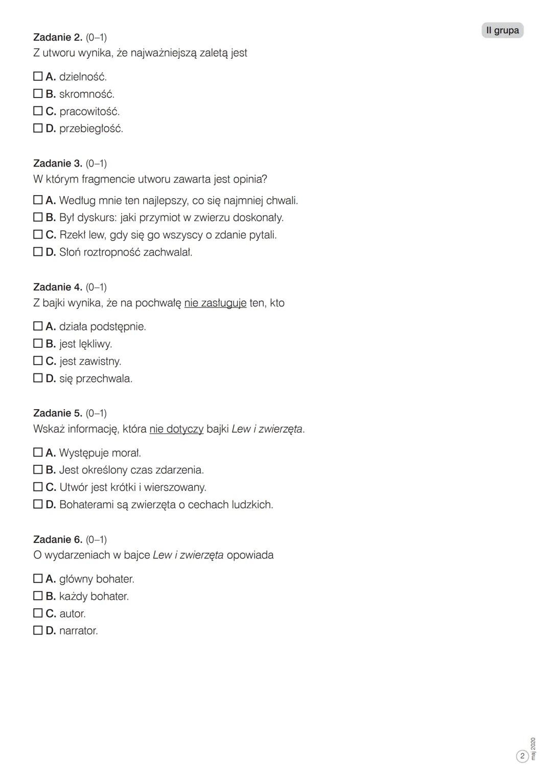 # nowa
era
Test dla uczniów kończących naukę w klasie szóstej
JĘZYK POLSKI
I grupa
Test składa się z 10 zadań. Czytaj uważnie treść polece