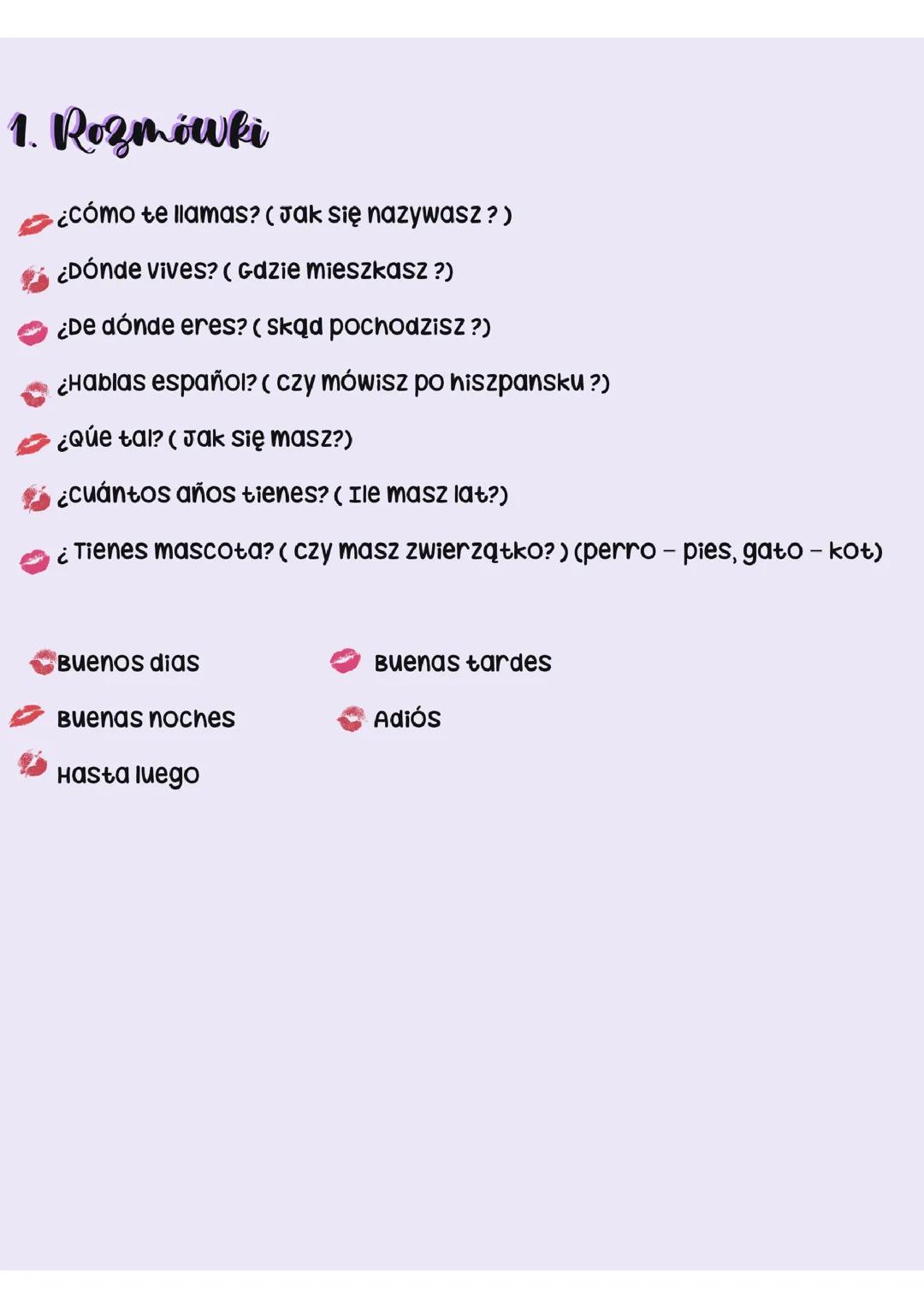 Hiszpański - podstawy.