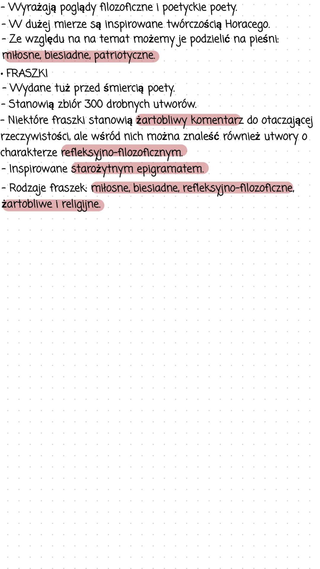 •
Jan Kochanowski
• Jan Kochanowski (ok. 1530 - 1584) urodził.
się we wsi Sycyna w średniozamożnej
rodzinie szlacheckiej.
• Jego okres studi