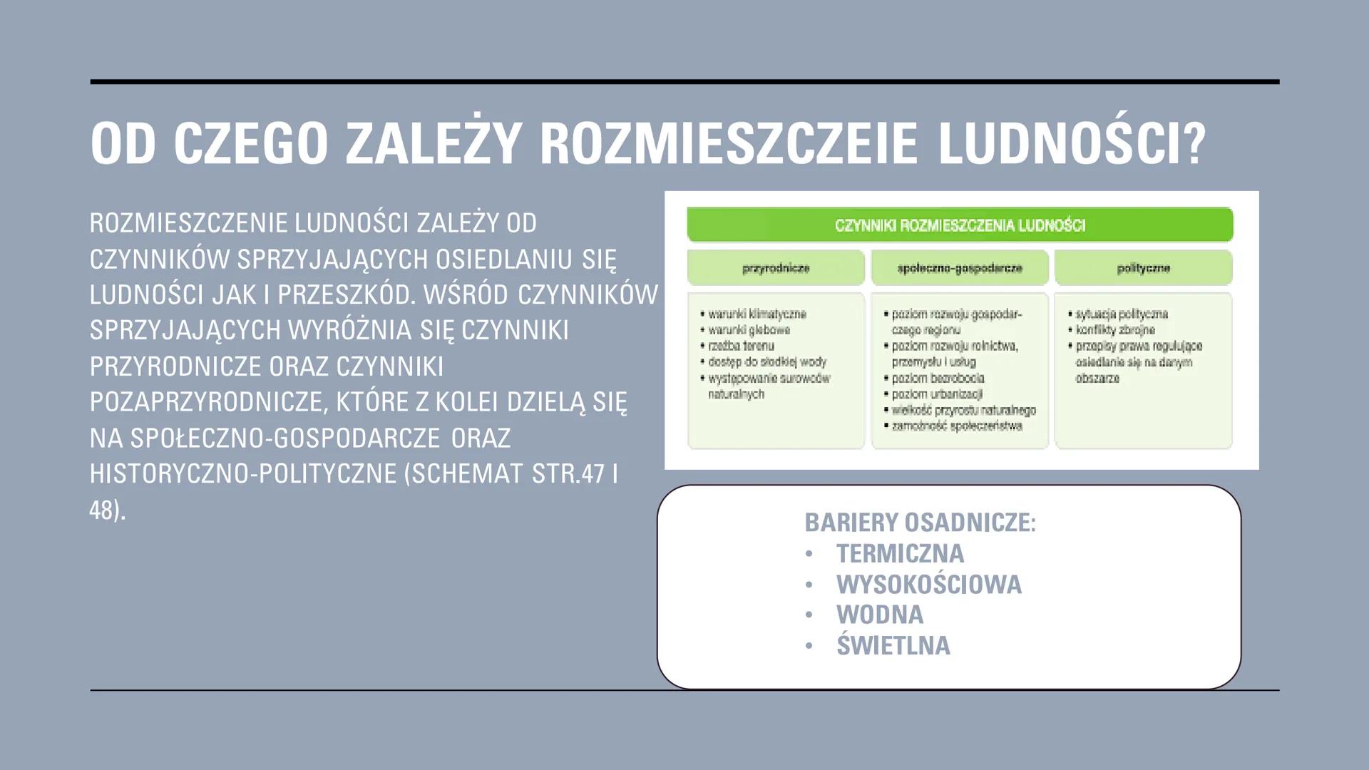 ROZMIESZCZENIE
LUDNOŚCI NA
ŚWIECIE
..........
....
150° 120°
90
30°
0°
30%
60°
90°
150°
180° # PODZIAŁ OBSZARÓW ZE WZGLĘDU NA GĘSTOŚĆ
# ZAL