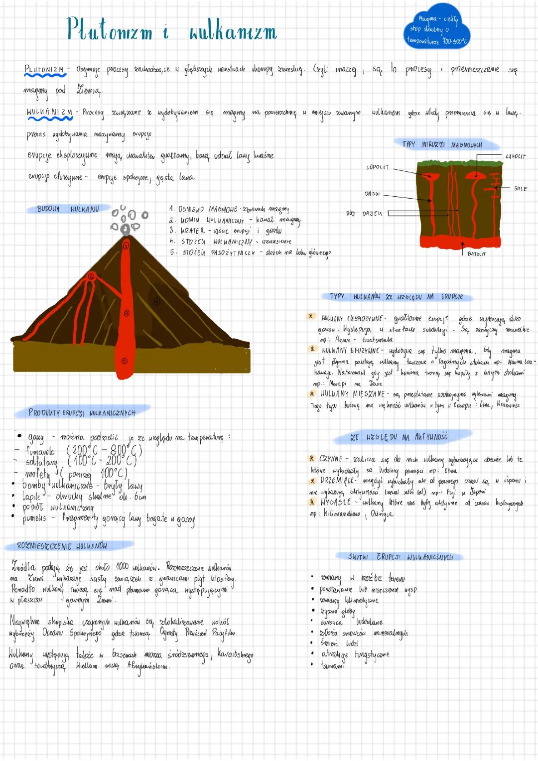 Plutonizm i wulkanizm -klasa 1 rozszerzona geografia