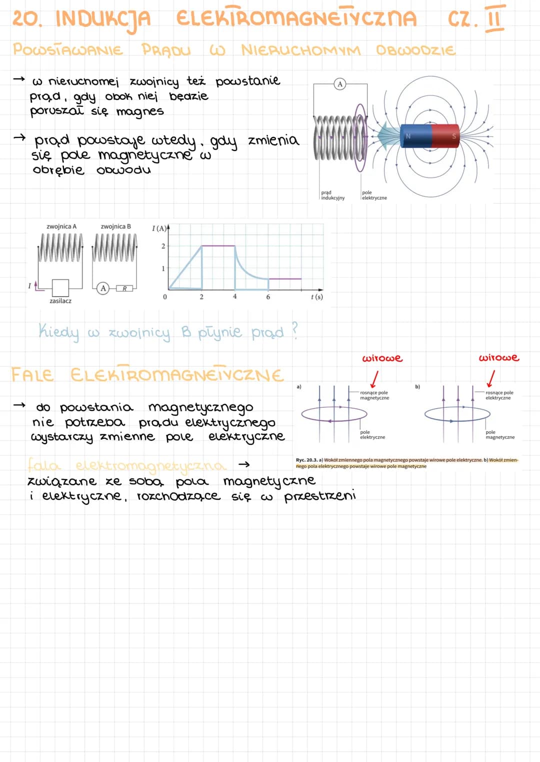 # 19. INDUKCJA ELEKTROMAGNETYCZNA cz. I
ZJAWISKO INDUKCJI ELEKTROMAGNETYCZNEJ
← prąd może powstać w wyniku ruchu
obwodu w polu magnetyczny