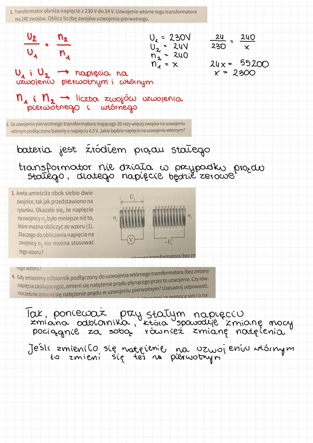 # TRANSFORMATOR, SIECI ENERGETYCZNE
BUDOWA | ZASADA DZIAŁANIA TRANSFORMAIORA
- składa się z dwóch (lub więcej) zwojnic umieszczonych na
ws
