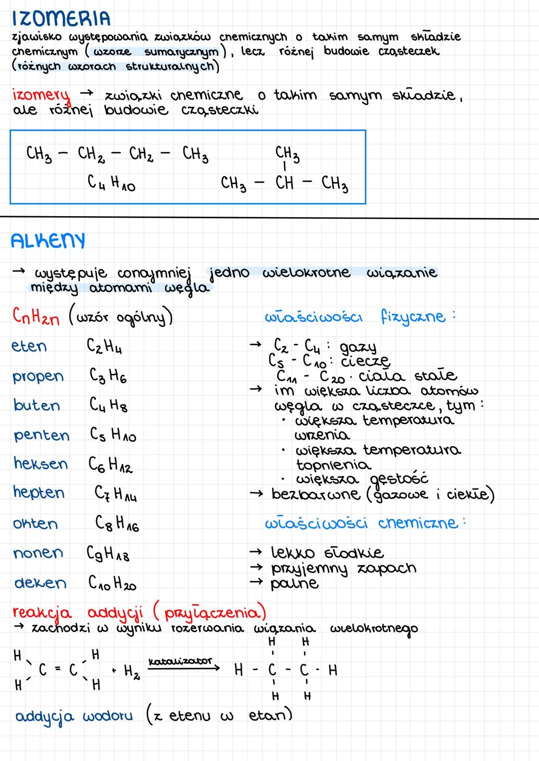 # WĘGLOWODORY ALIFATYCZNE
→ węglowodory nasycone (alkany)
→ węglowodory nienasycone (aukeny i alkiny)
# WĘGLOWODORY AROMATYCZNE
→ benzen