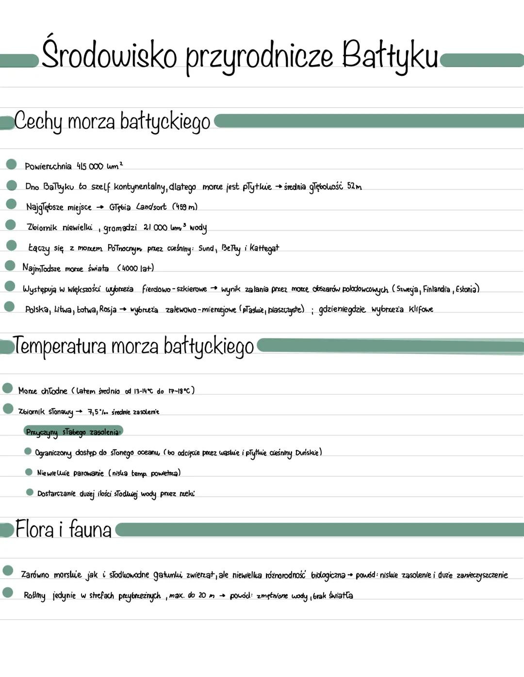 # Środowisko przyrodnicze Bałtyku
## Cechy morza bałtyckiego
* Powierzchnia 415 000 um²
* Dno Bałtyku to szelf kontynentalny, dlatego