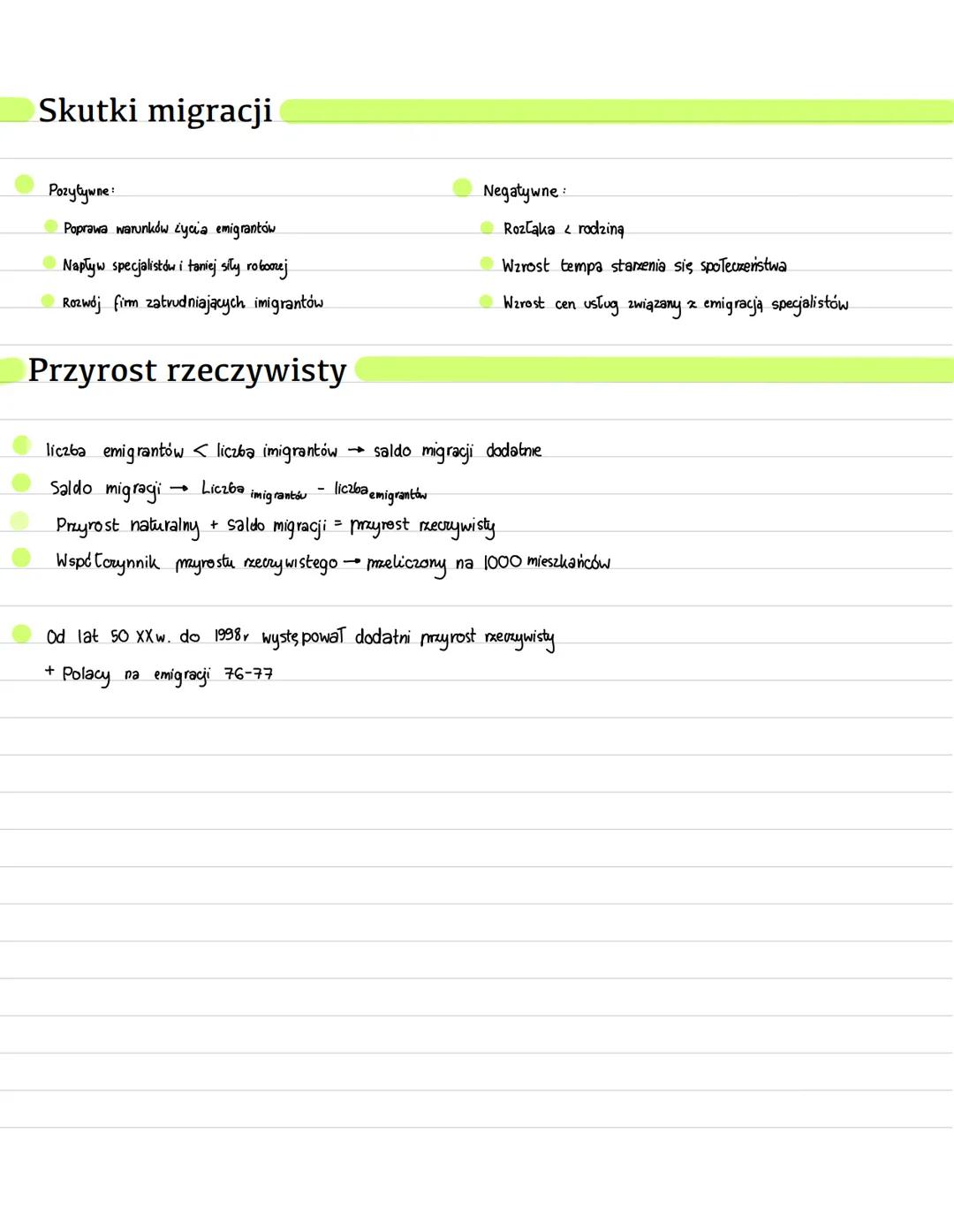 Migracje
Napływanie ludności na dany obszar →
→ imigracja
Odpływ ludności z
danego terenu emigracja
Migracje wewnętrzne
Zwiększenie migracji
