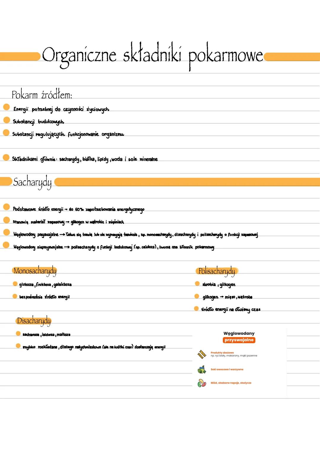Organiczne składniki pokarmowe