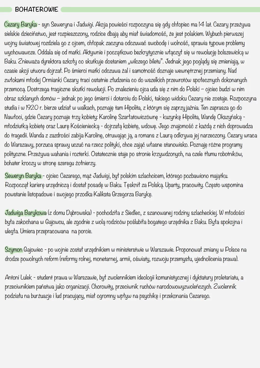 epika
Przedwiośnie - Stefan Żeromski
powieść polityczna, społeczna i obyczajowa (ukształtowała się na początku lat 20 XX wieku - tworzenie
t