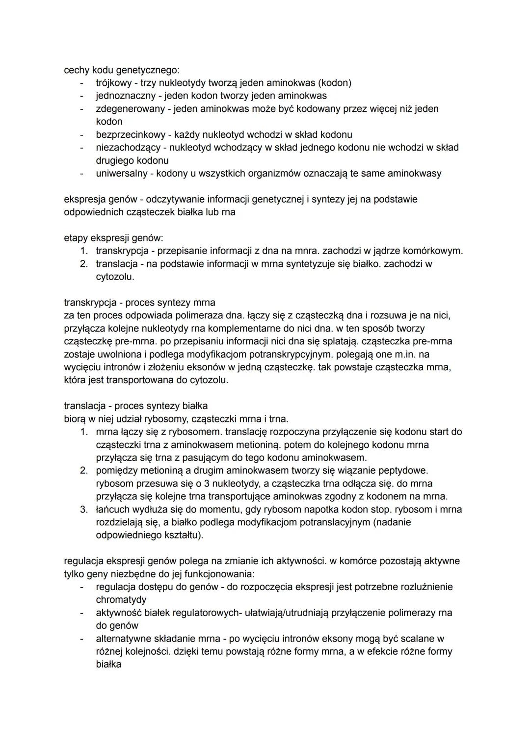 gen to fragment dna, który zawiera informacje dotyczące budowy białka lub cząsteczki rna
polipeptydy łączą aminokwasy w długi łańcuch
budo