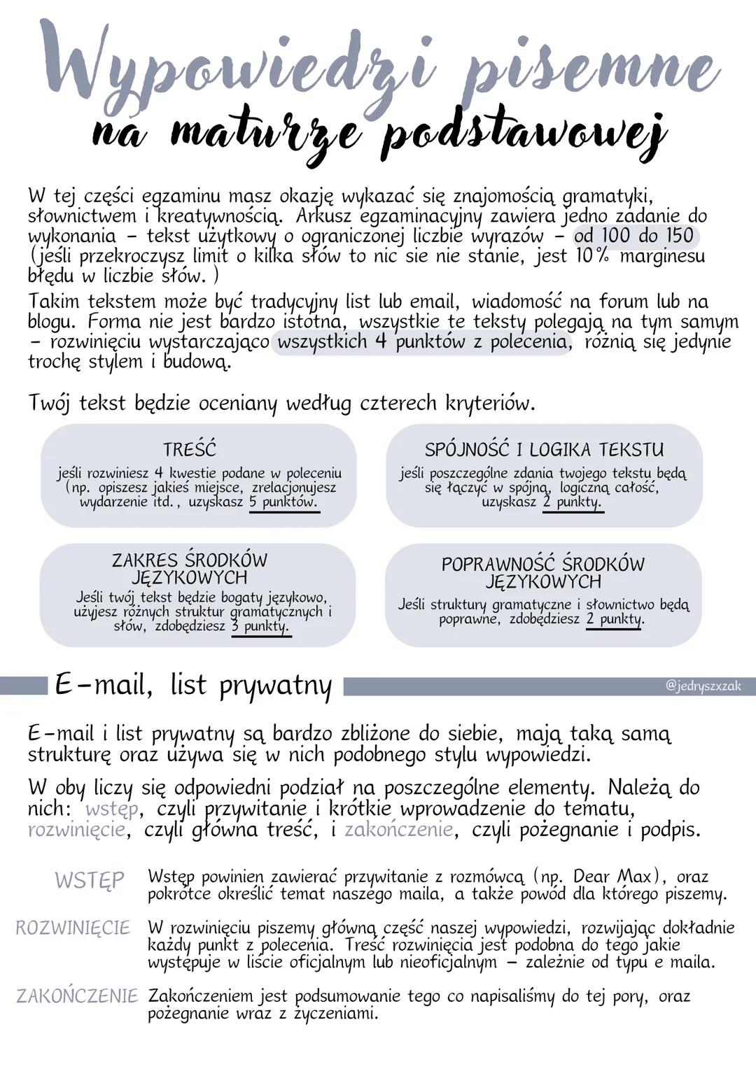Wypowiedzi pisemne na maturze podstawowej z angielskiego