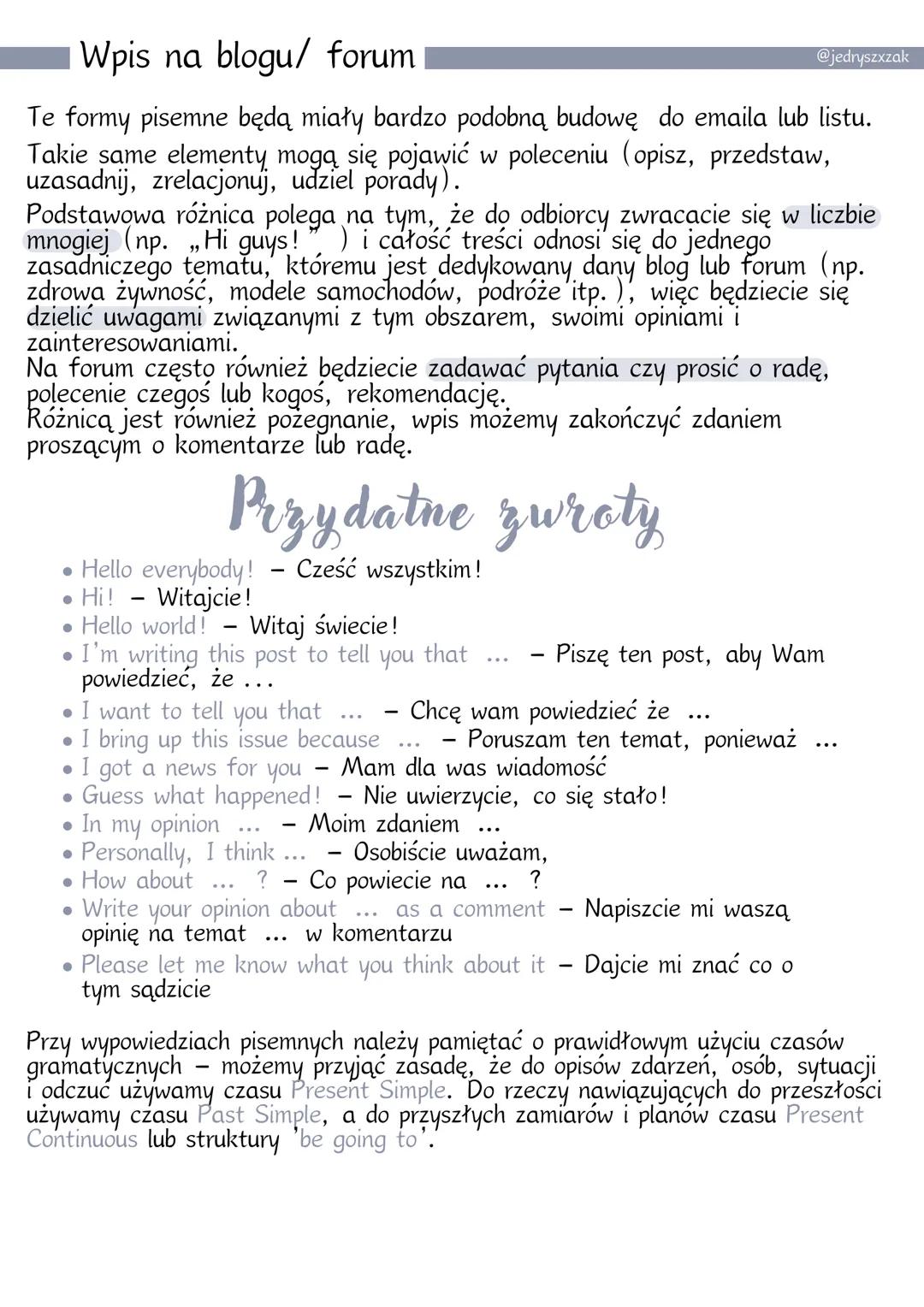 # Wypowiedzi pisemne
na maturze podstawowej
W tej części egzaminu masz okazję wykazać się znajomością gramatyki,
słownictwem i kreatywności