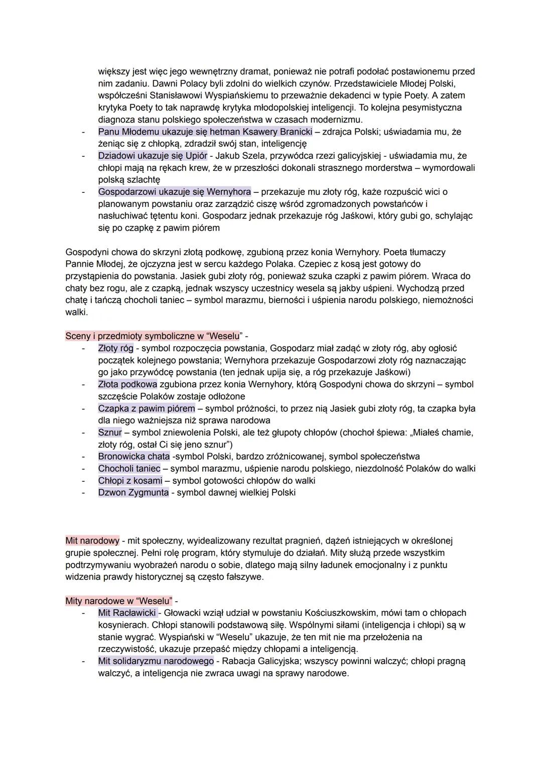 WESELE - STANISŁAW WYSPIAŃSKI
Geneza - Stanisław Wyspiański był gościem w czasie wesela swojego przyjaciela Lucjana Rydla z
chłopką, Jadwigą