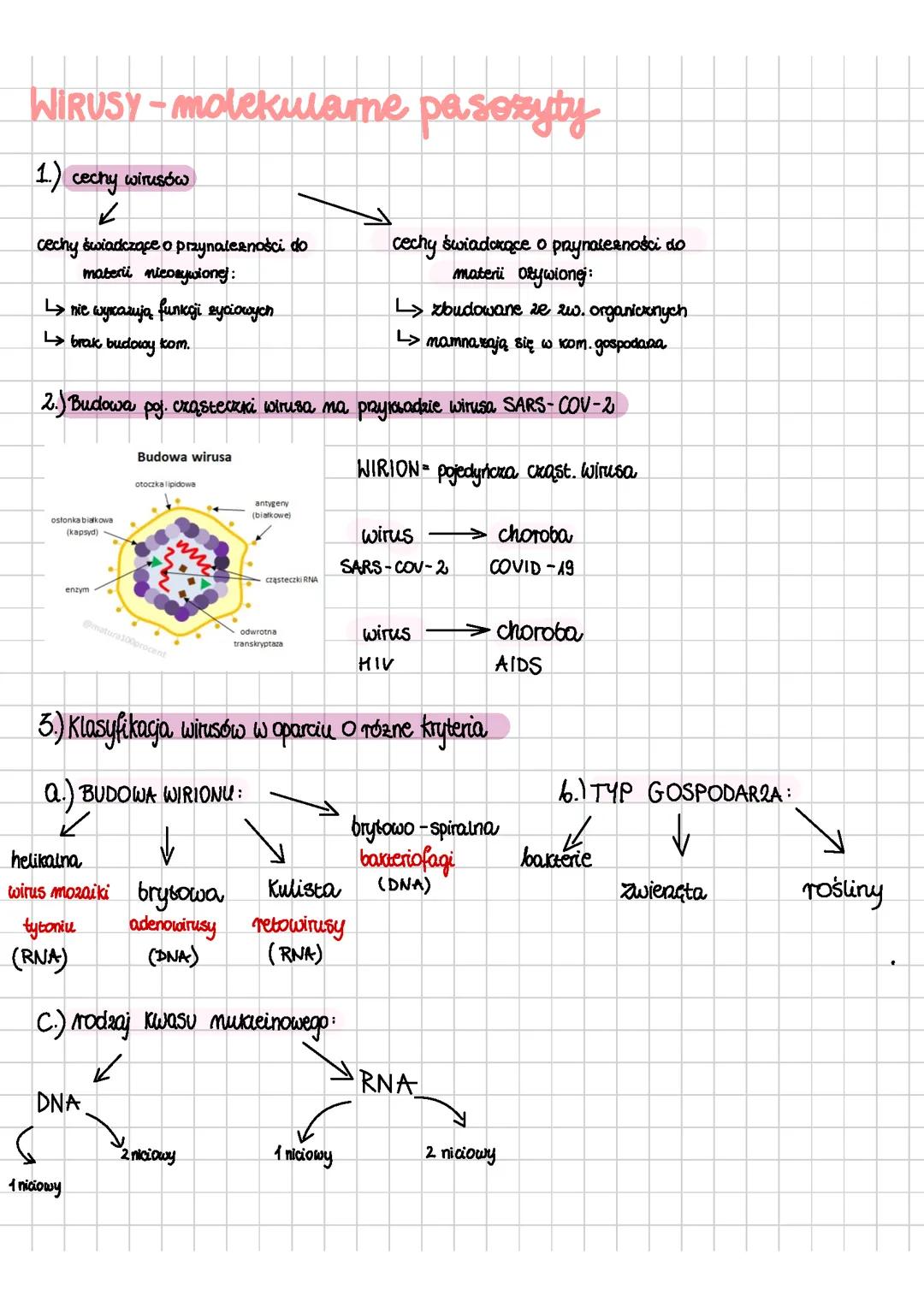 Bezkomórkowe czynniki zakaźne - wirusy molekularne pasożyty