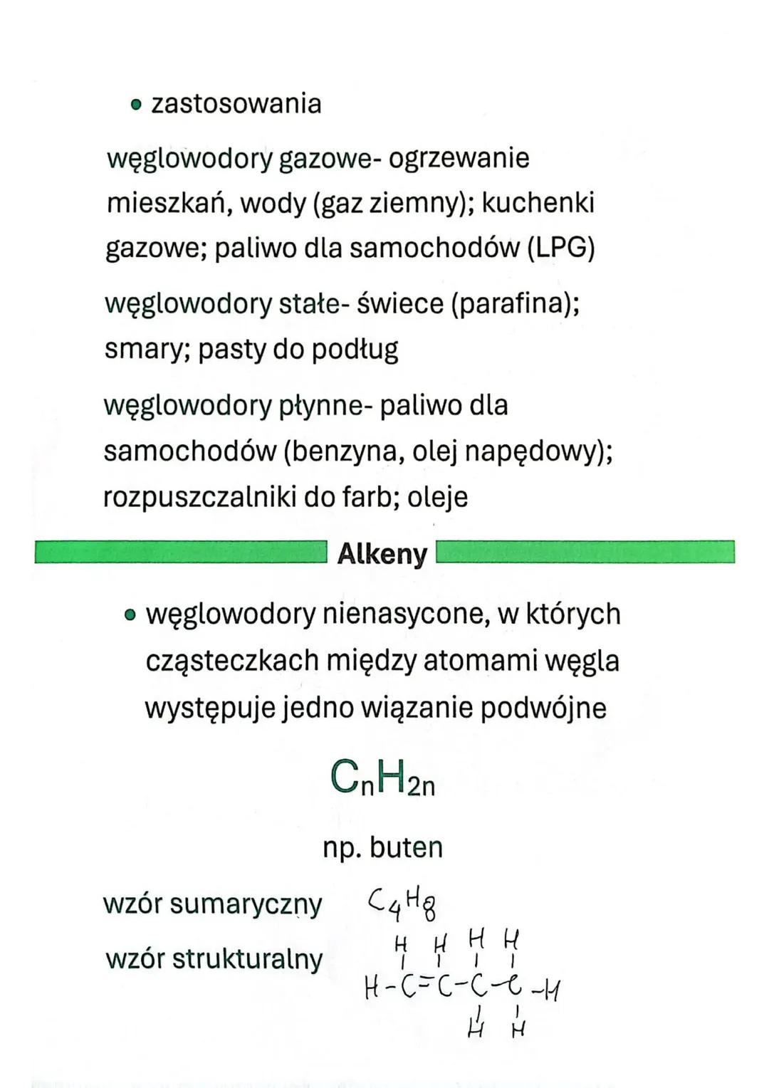 ALKANY, ALKENY, ALKIY
WĘGLOWODORY
NASYCONE-
alkany
NIENASYCONE-
alkeny, alkiny
szereg homologiczny-
zbiór związków
organicznych o
podobnej b