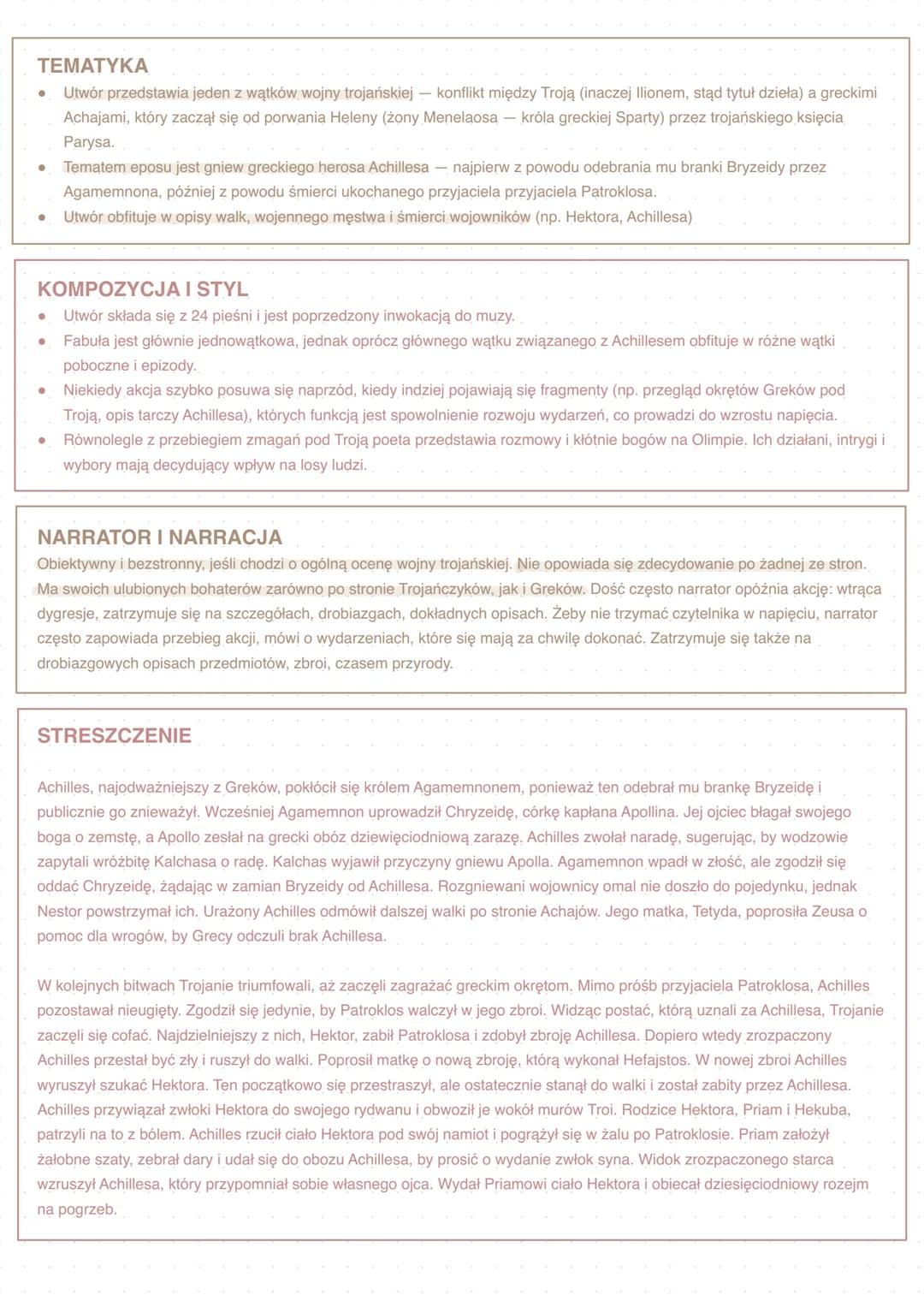 HOMER, ILIADA
O AUTORZE
Uważa się go za najwybitniejszego epika antyku.
Na temat Homera nie zachowały się żadne świadectwa historyczne.
Istn