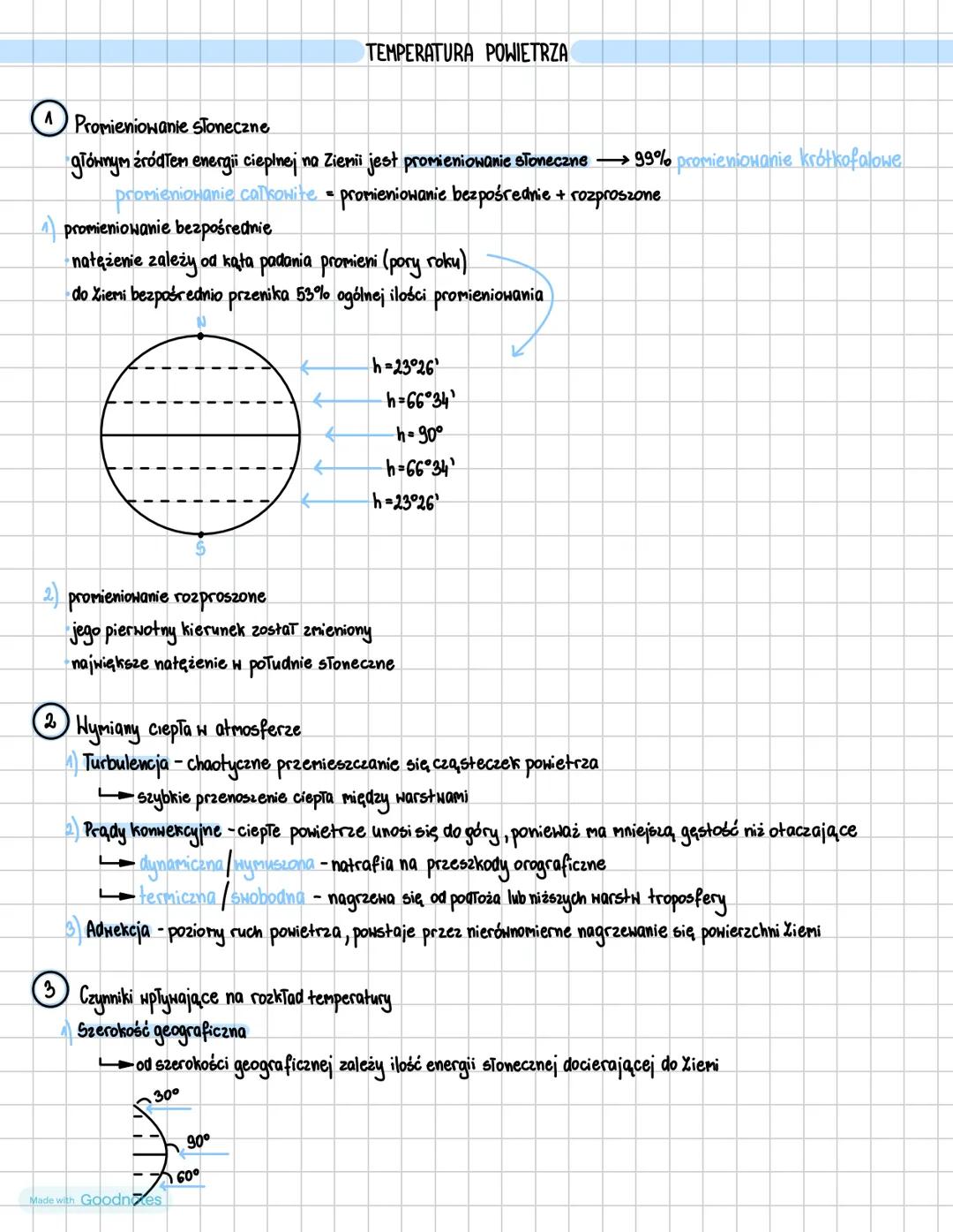 TEMPERATURA POWIETRZA
1 Promieniowanie słoneczne
głównym źródłem energii cieplnej na Ziemii jest promieniowanie słoneczne 99% promieniowanie
