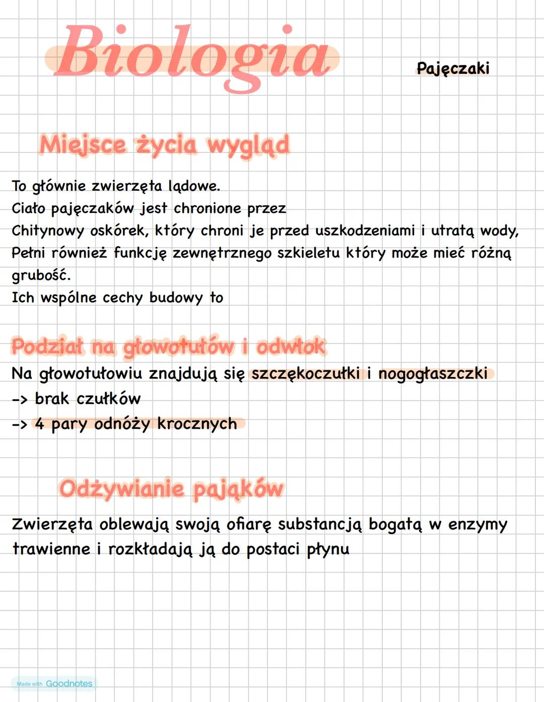 Biologia
Miejsce życia wygląd
To głównie zwierzęta lądowe.
Ciało pajęczaków jest chronione przez
Pajęczaki
Chitynowy oskórek, który chroni j