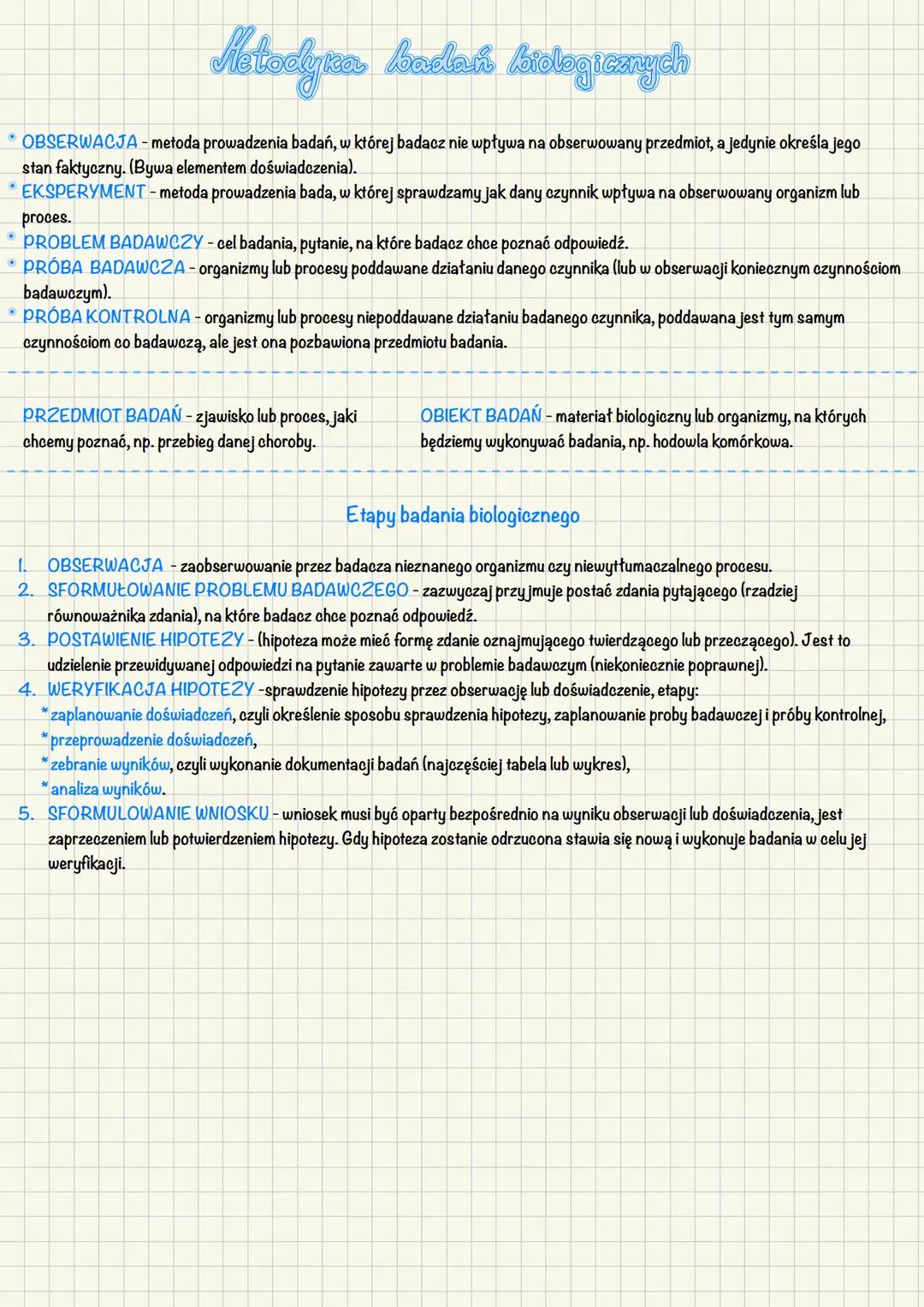 # Metolyra balais biologicznych
* OBSERWACJA-metoda prowadzenia badań, w której badacz nie wpływa na obserwowany przedmiot, a jedynie okreś