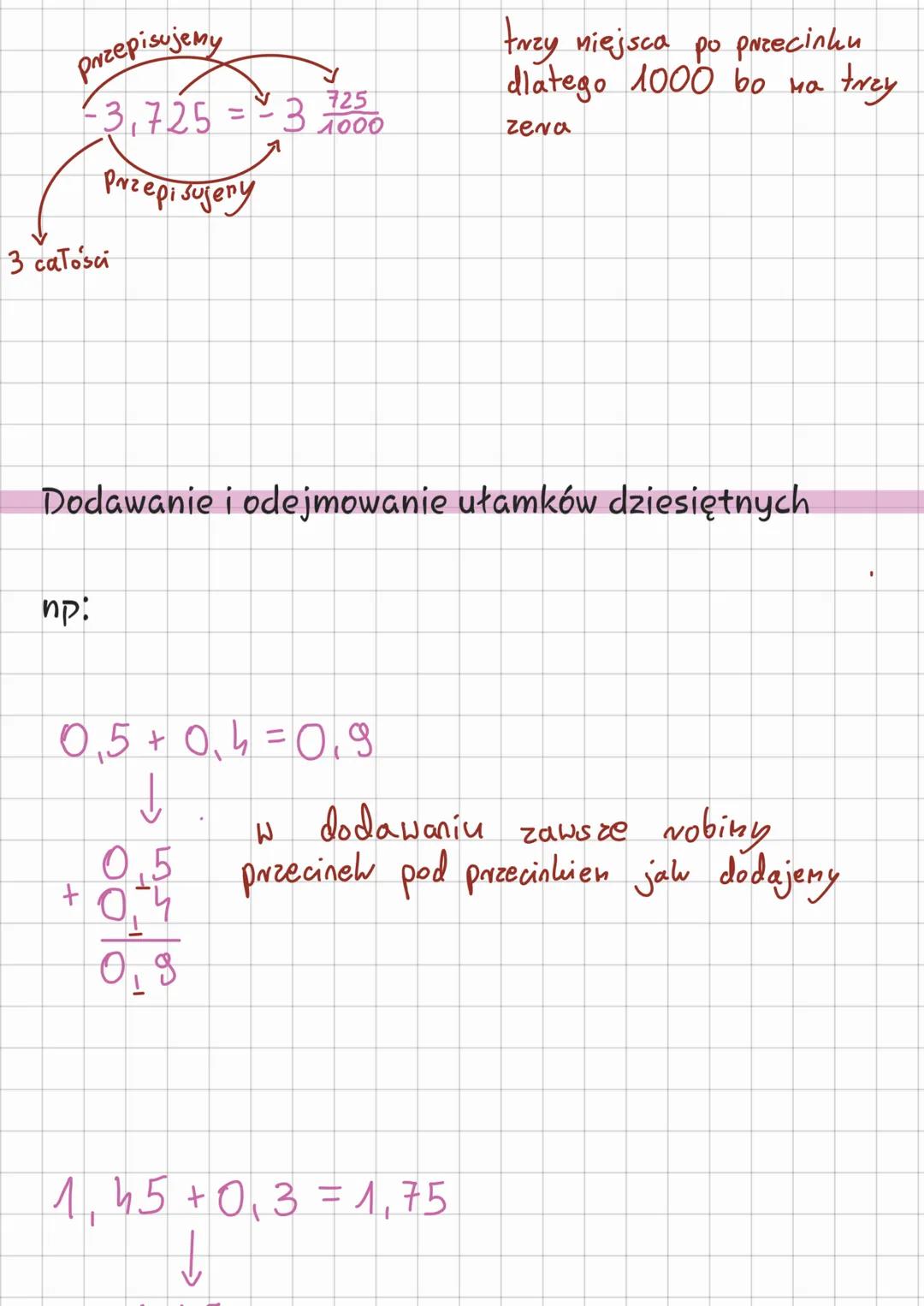 # Ulamki Dziesiętne
Co to są ułamki dziesiętne?
Jest to zapis liczby rzeczywistej w postaci ułamka, którego
mianownik jest potęgą o wykład