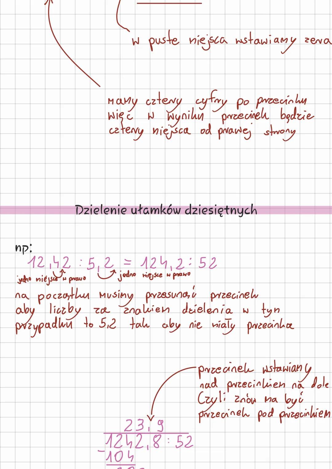 # Ulamki Dziesiętne
Co to są ułamki dziesiętne?
Jest to zapis liczby rzeczywistej w postaci ułamka, którego
mianownik jest potęgą o wykład