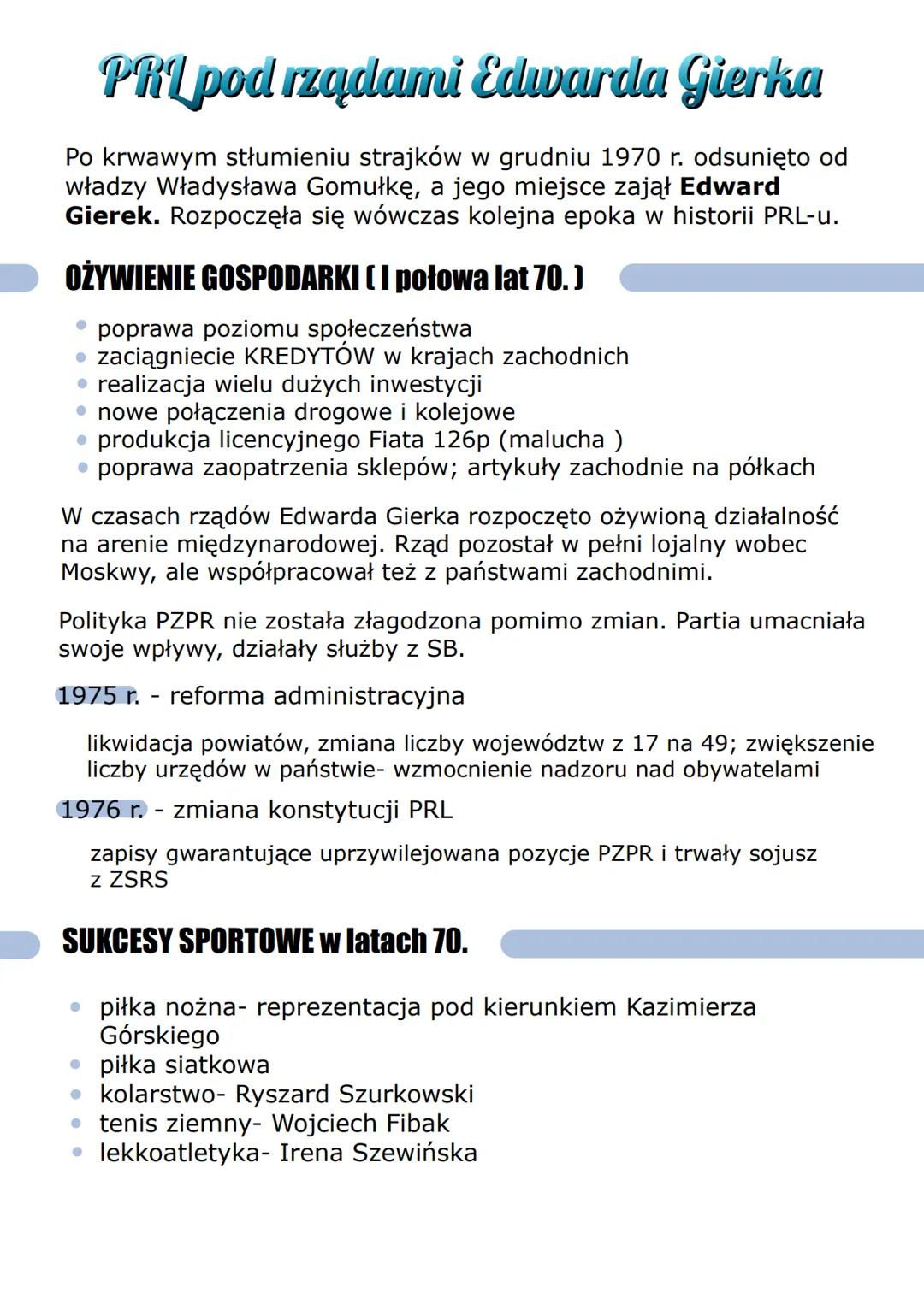 PRL pod rządami Edwarda Gierka