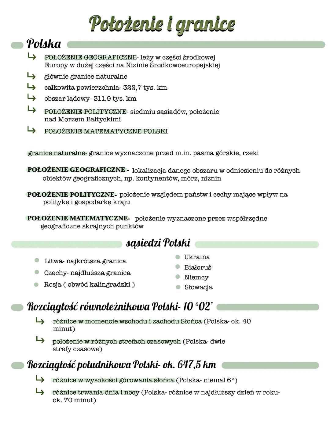 POLSKA Położenie i granice