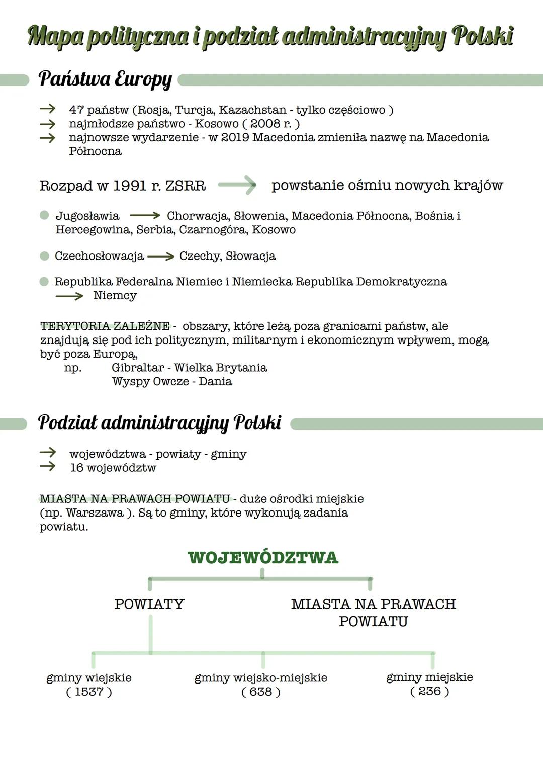 Mapa polityczna i podział administracyjny Polski