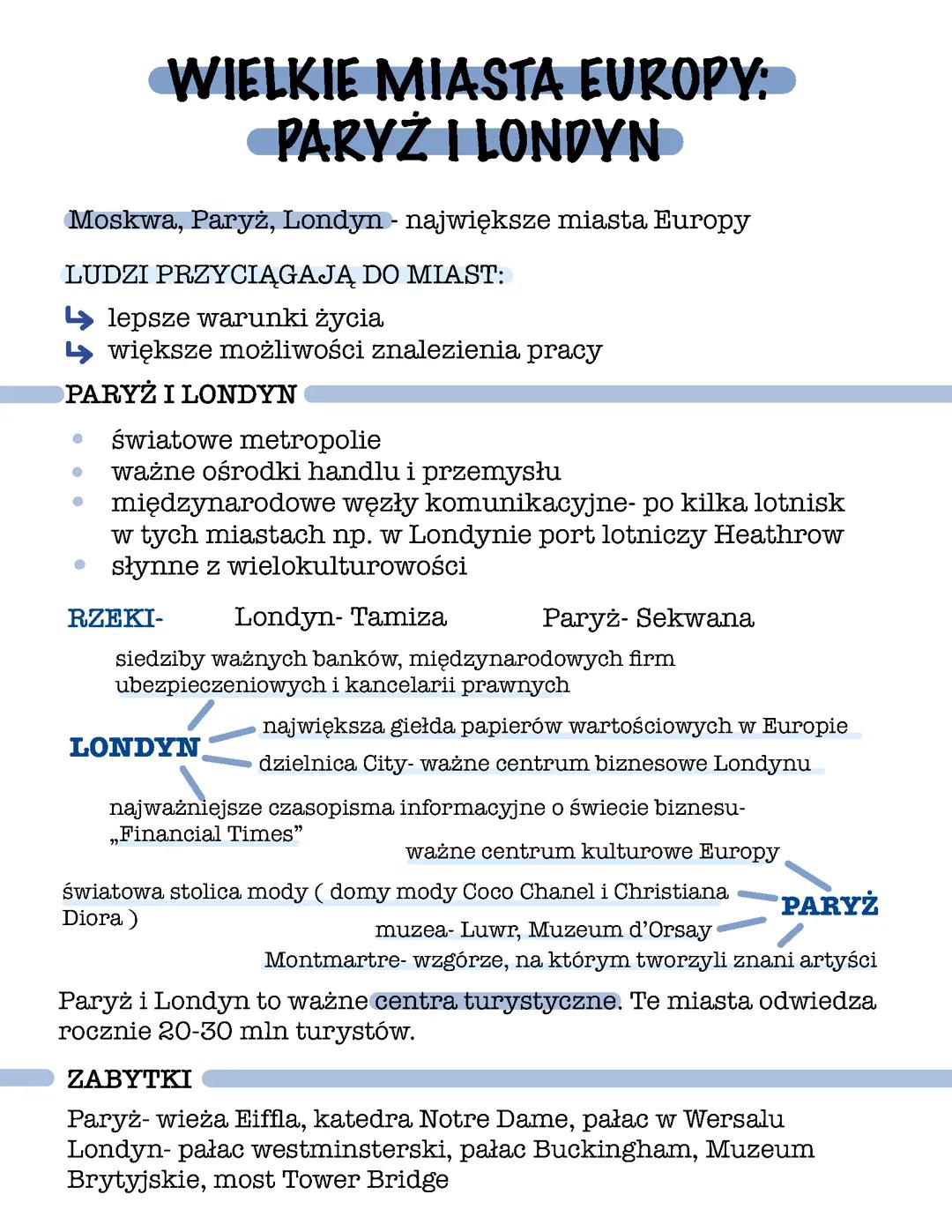 Wielkie miasta Europy- Paryż i Londyn