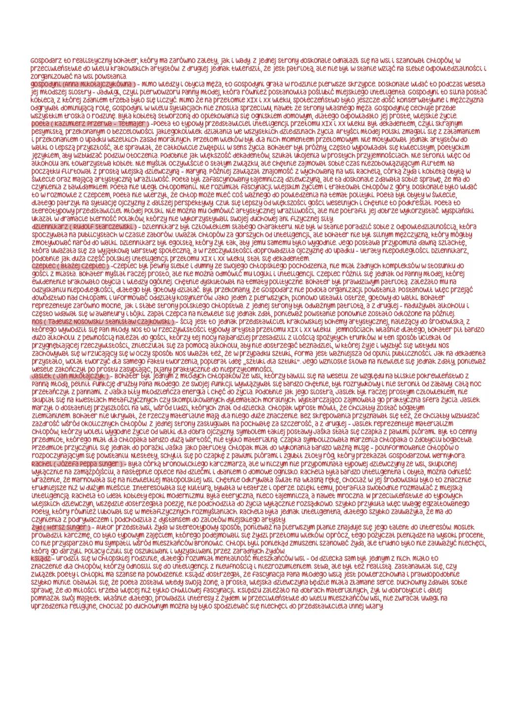 Wesele
Stanisław wyspiański
geneza
Wyspiański nie tylko wzorował się na znajomych, budując swoich bohaterów, ale wręcz były to konkretne oso