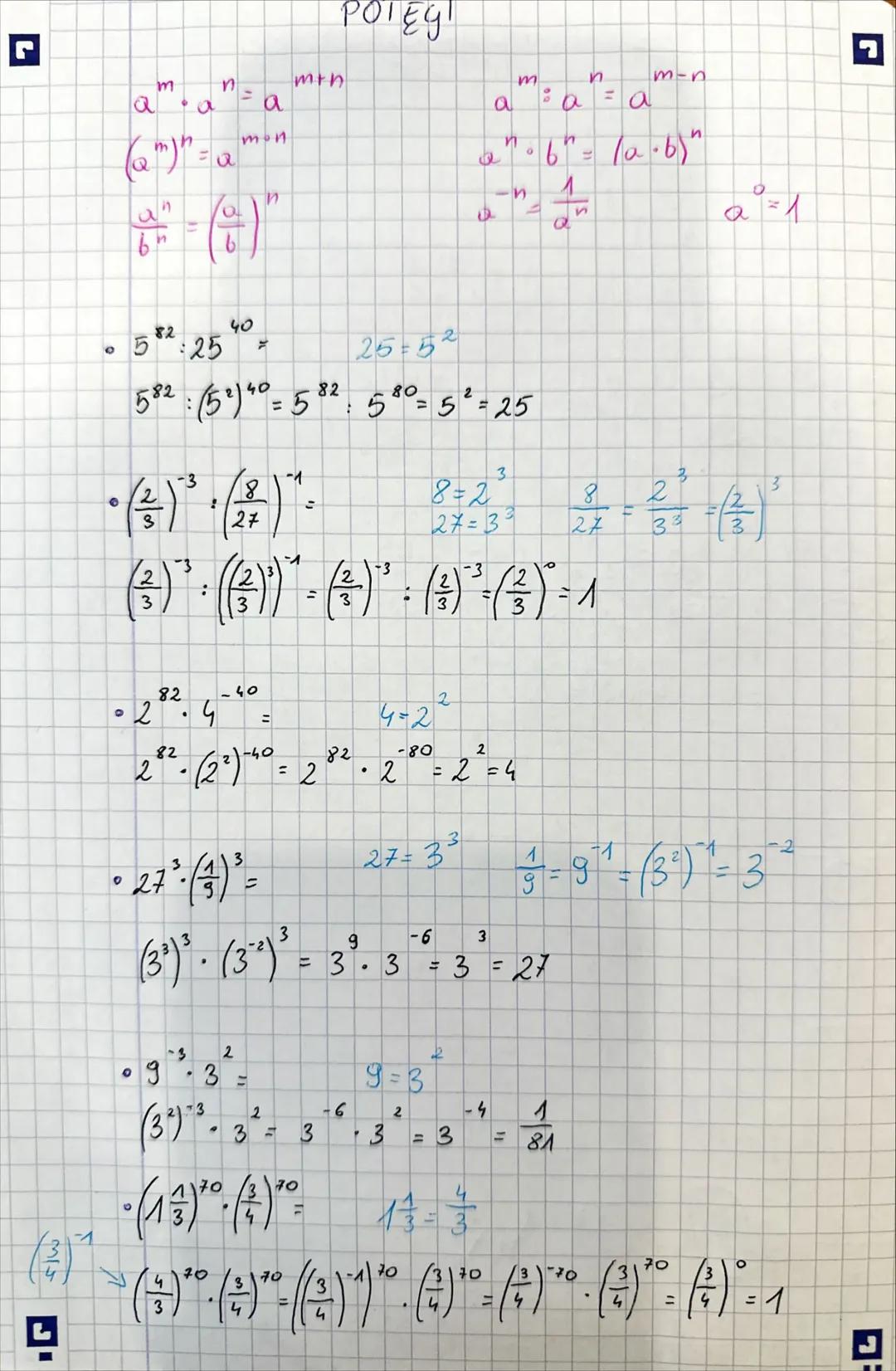 aman amin
$(a^m)^n= a^{mon}$
POTEGI
$a^m : a^n = a^{m-n}$
$a^n \cdot b^n = (a\cdot b)^n$
$a^0 = 1$
$5^{82} : 25^{40} =$
$25 = 5^2$
$