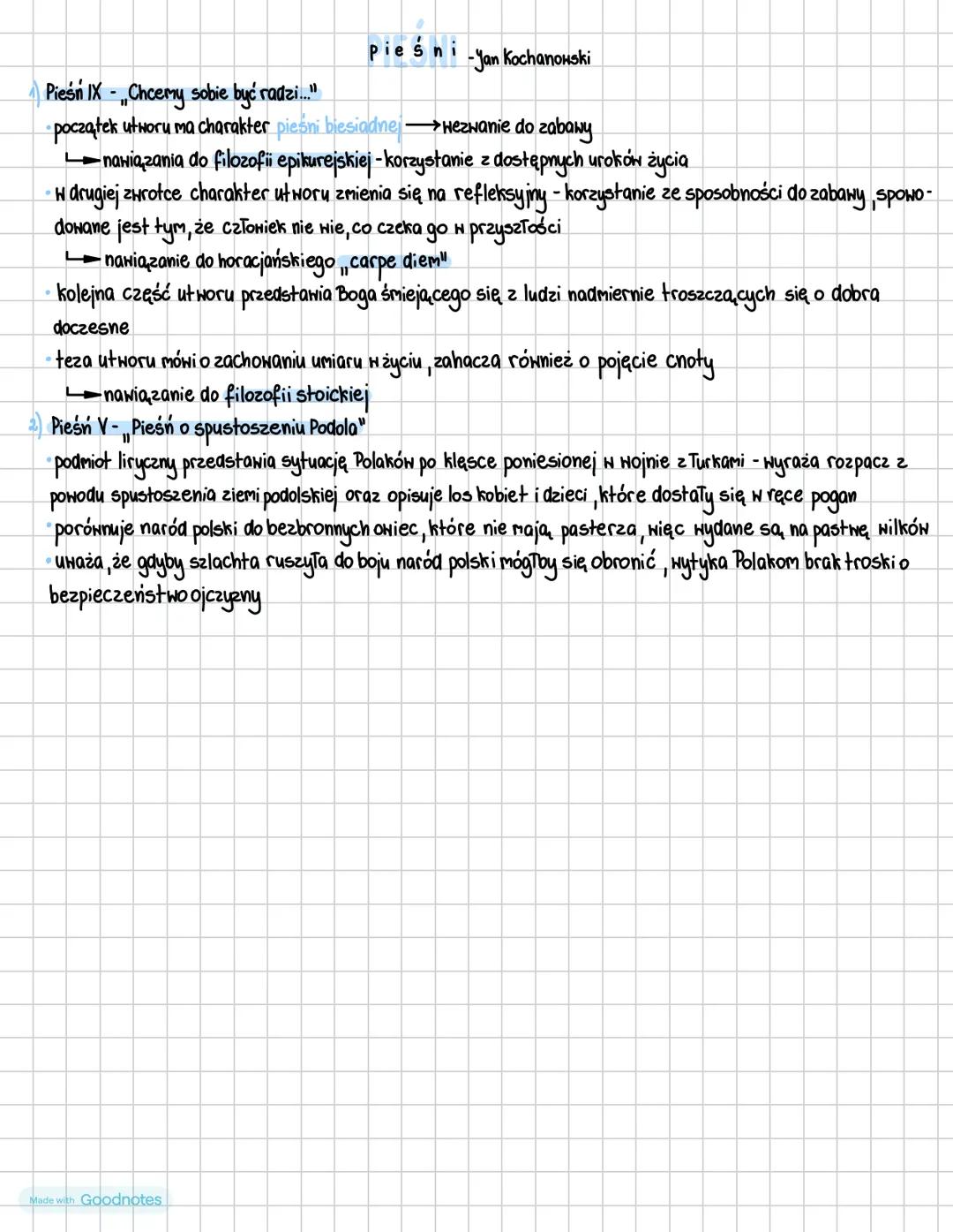 Pieśń IX-Chcemy sobie być radzi..."
Pieś
сни
-Yan Kochanowski
początek utноги ma charakter pieśni biesiadne негнаnіе do zabawy
nawiązania