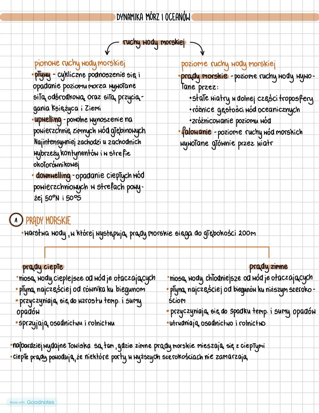 # DYNAMIKA MÓRZ I OCEANÓW
ruchy wody morskiej
## pionowe ruchy wody morskiej
•ртуну - cykliczne podnoszenie się i
opadanie poziomu moгга н