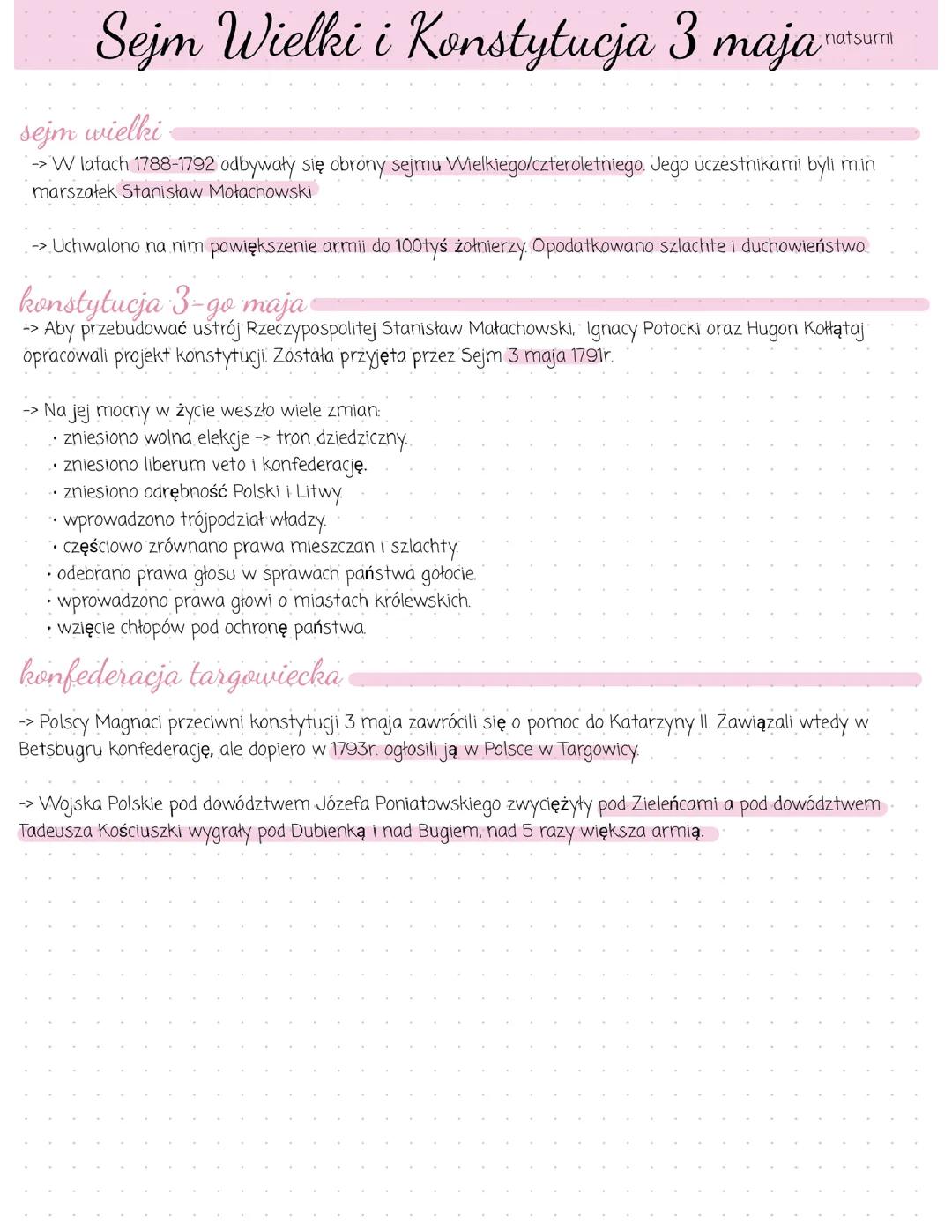 Sejm wielki I konstytucja 3-go maja