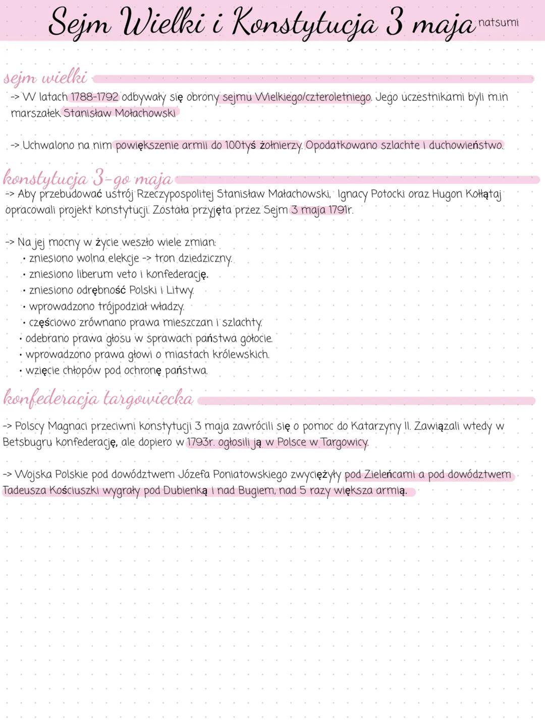 Sejm Wielki i Konstytucja 3 maja
sejm wielki
natsumi
-> W latach 1788-1792 odbywały się obrony sejmu Wielkiego/czteroletniego. Jego uczestni