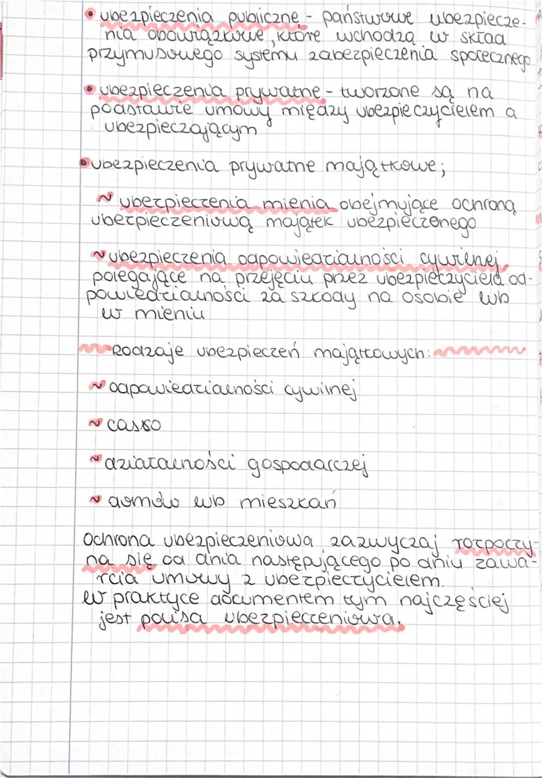 3. ubezpieczenia majątkowe
Ubezpieczenie to umowa dzięki której
się oa ubezpieczyciela gwarancję wypłacenia
swiadczenia pieniężnego w razie