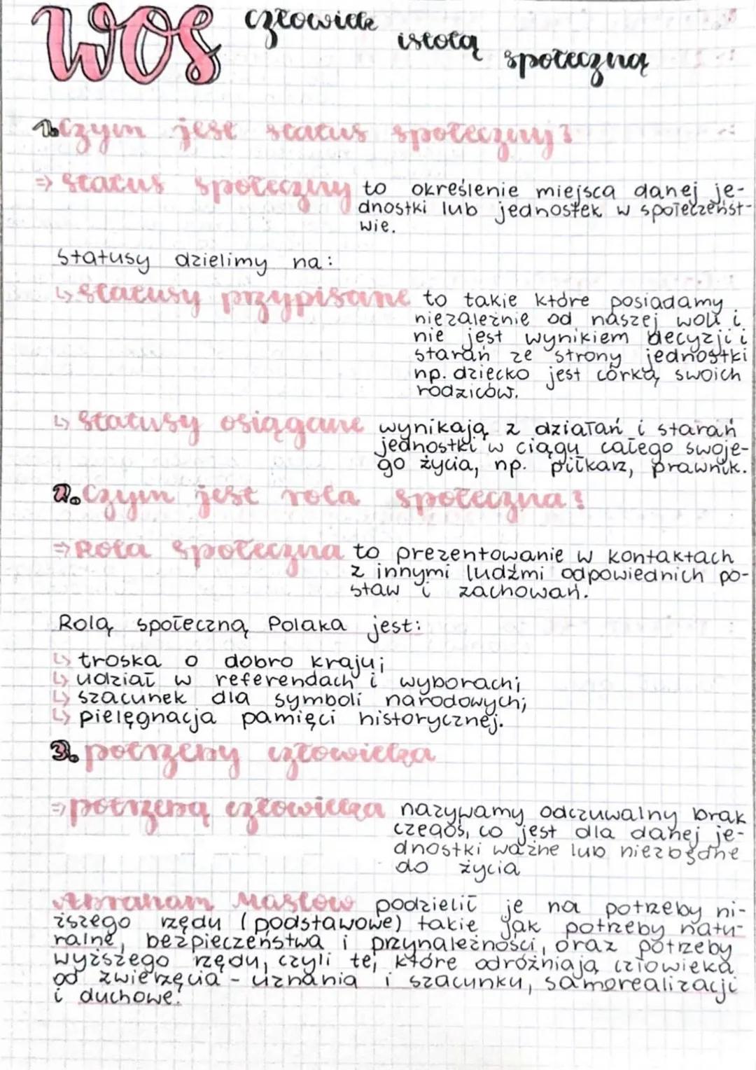 Wos
człowide
istotą
społeczną
Bizyon jest status społecziry &
⇒ status społeczny dnostki lub jednostek w społeczeńst-
określenie miejsca dan