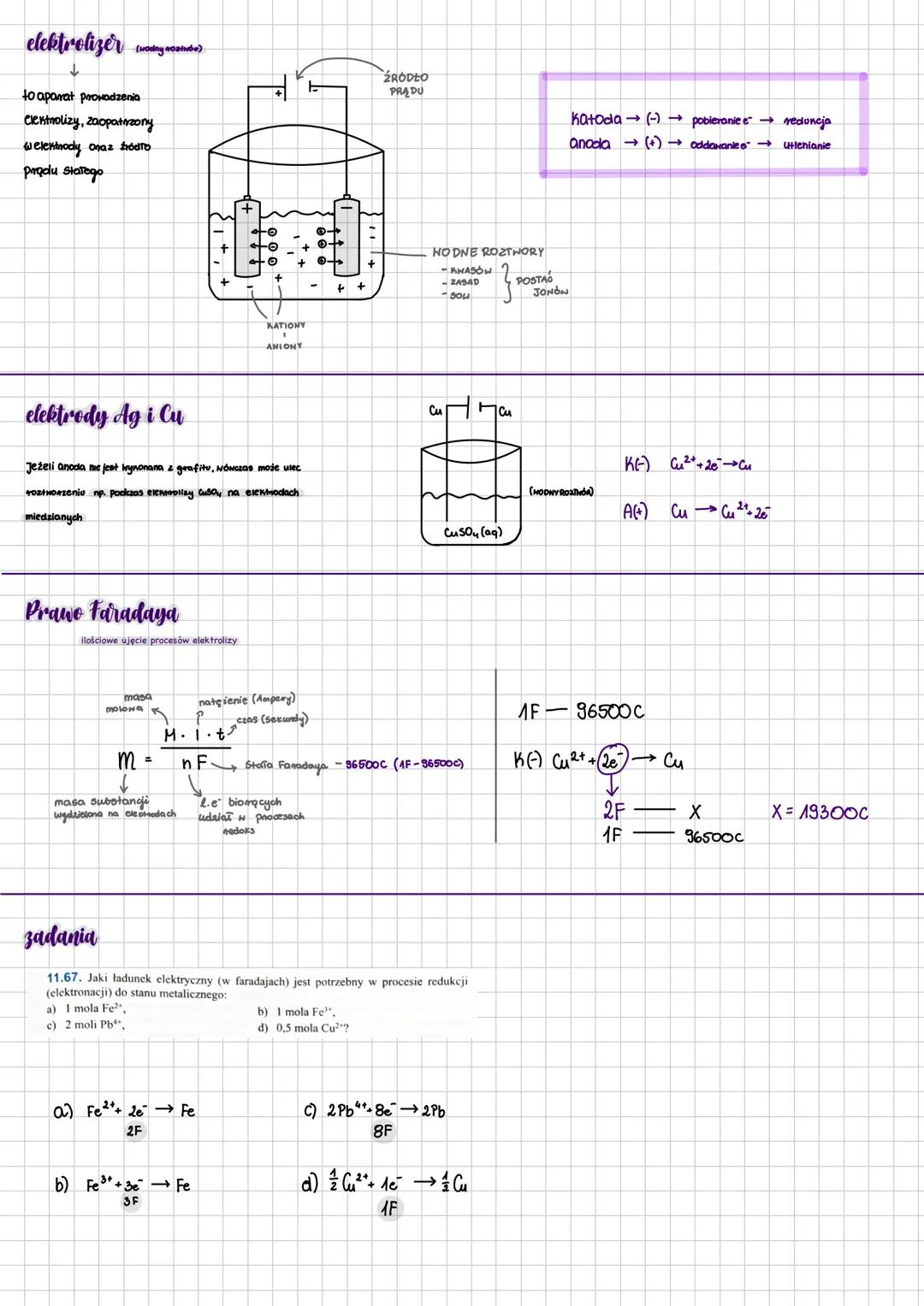 # elektorliza
to mozkład danej substancji pod wptywem pola el. Jest to proces Hymuszony. Zachodzi H
elektrolizenze. Hyróżniamy elektrolizę