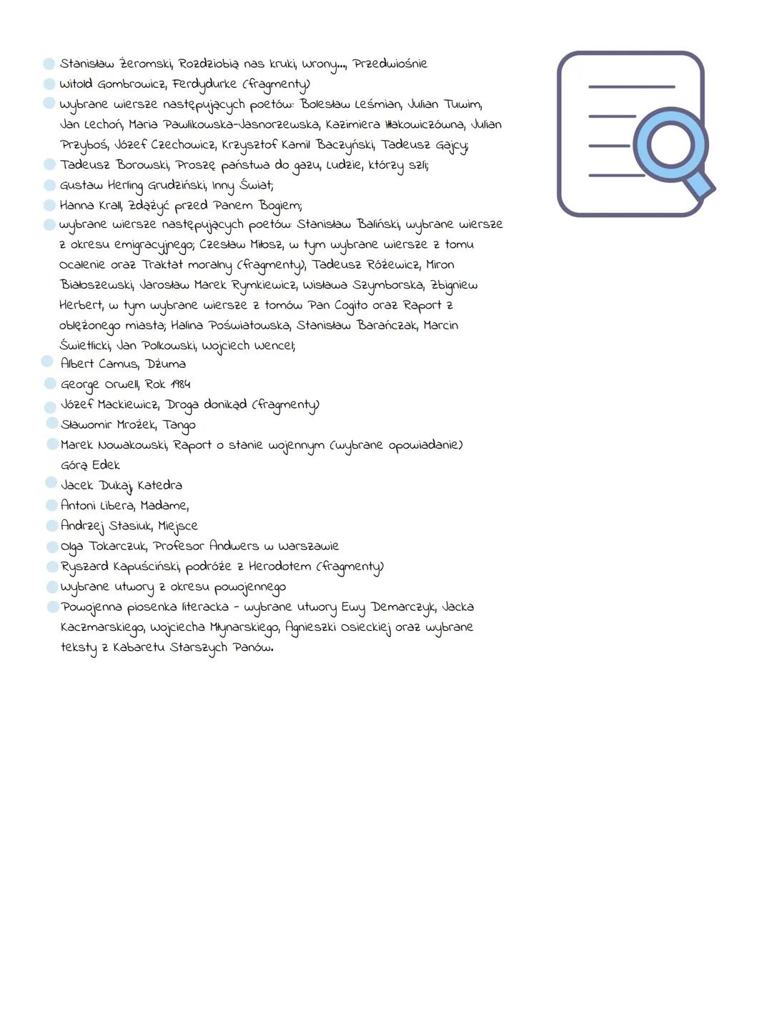 # Lektury obowiązujące na maturze 2025:
# Epoki literackie:
- antyk
- średniowiecze
- renesans
- barok
- oświecenie
- romantyzm
- pozytywi
