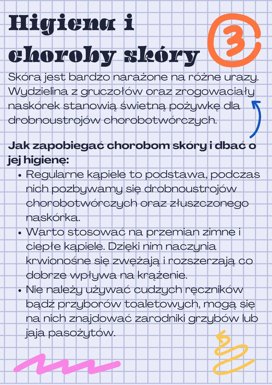 Higiena i
choroby skóry
3
Skóra jest bardzo narażone na różne urazy.
Wydzielina z gruczołów oraz zrogowaciały
naskórek stanowią świetną poży