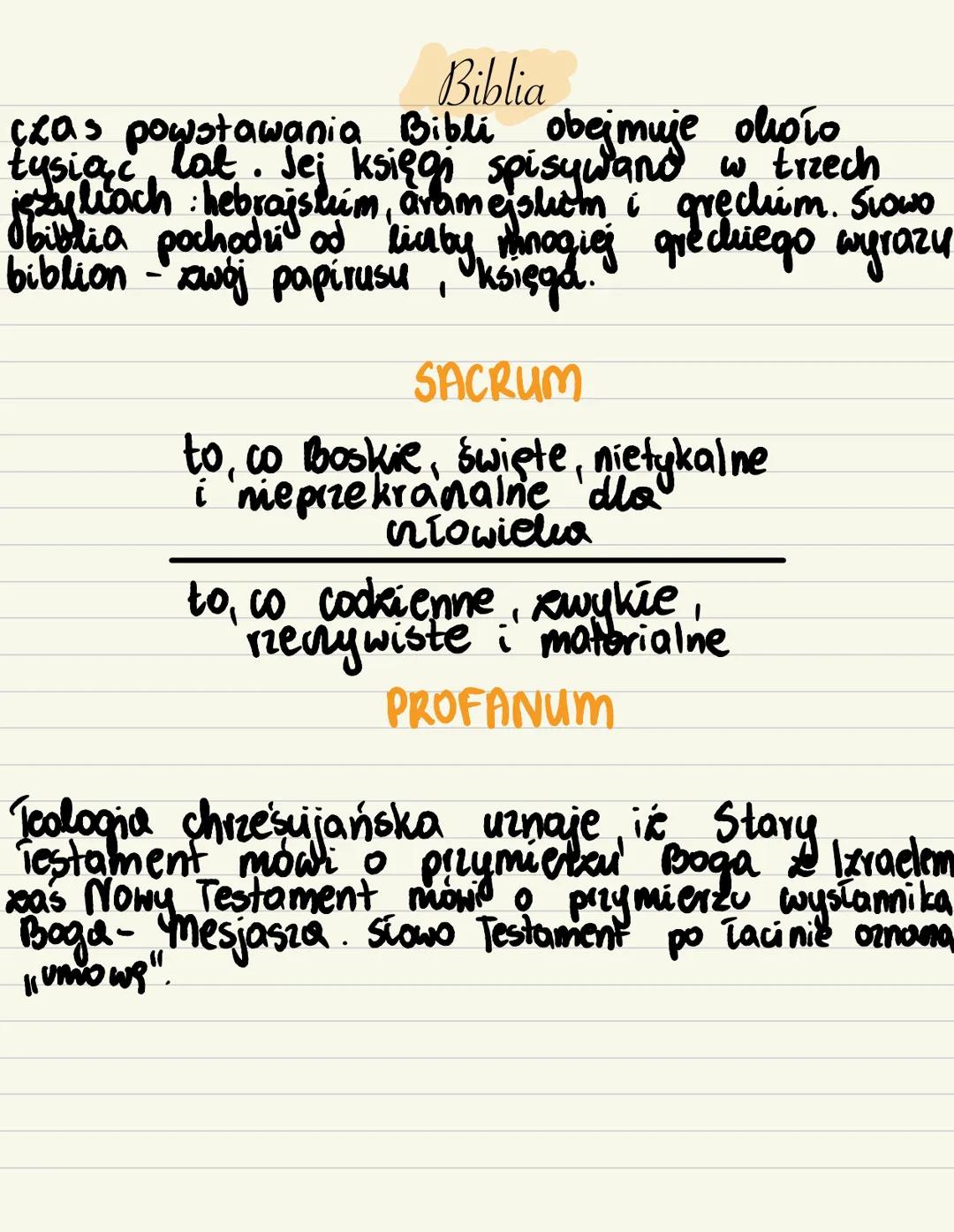 Biblia liceum notatka