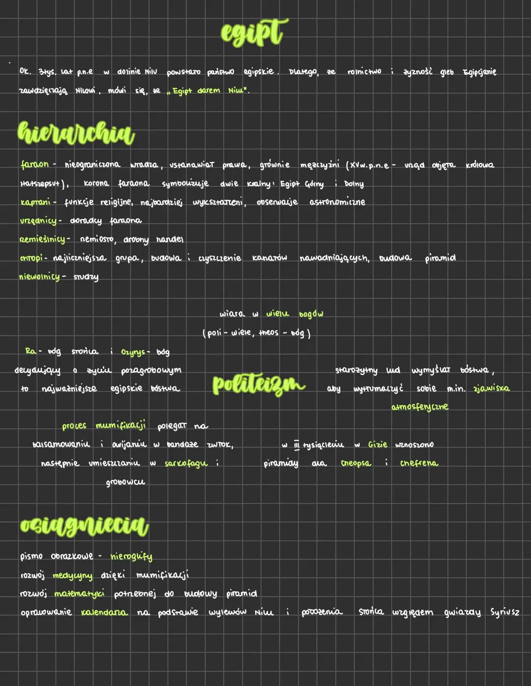 # egipt
Ok. 3tys, Lat p.n.e w dolinie Nilu powstaro państwo egipskie. Dlatego, ze rolnictwo zyzność gleb tagipcjanie zawdzięczają Nilour, mó