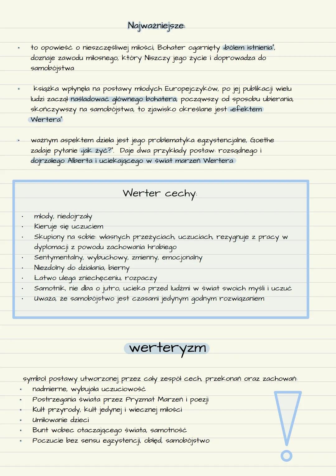 Cierpienia młodego Wertera
Rodzaj literacki epika
Gatunek literacki: powieść epistolarna
Miejsce akcji: Wahlheim (Niemcy)
Powieść epistolarn