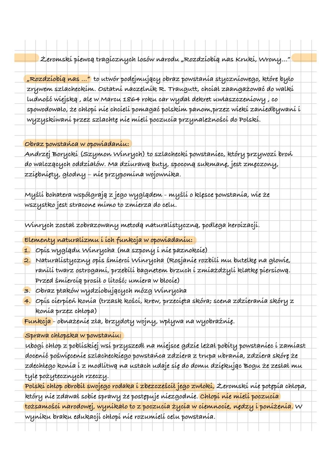 # Żeromski piewcą tragicznych losów narodu „Rozdziobią nas Kruki, Wrony..."
„Rozdziobią nas...” to utwór podejmujący obraz powstania styczn
