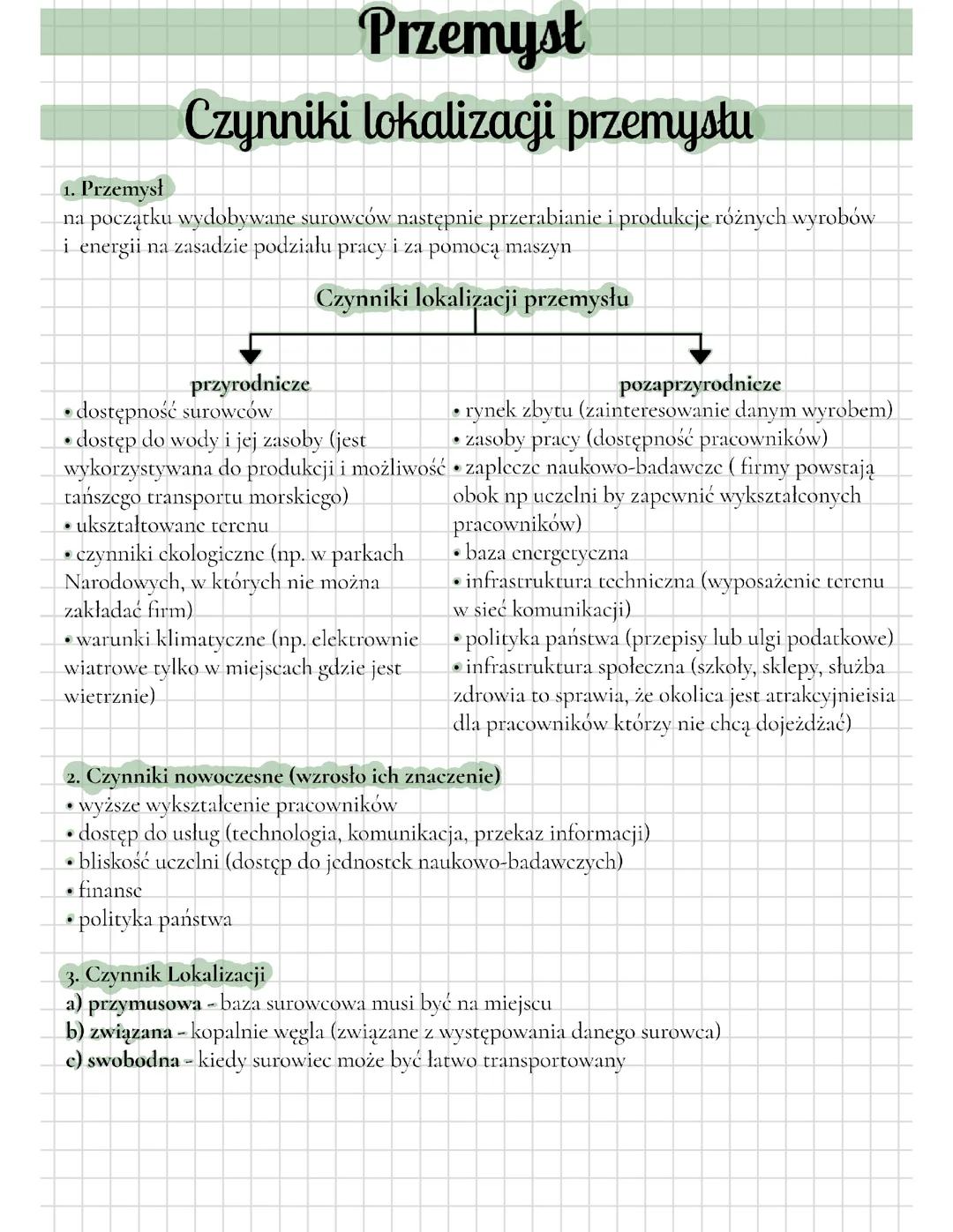 Przemysł, czynniki wpływające na niego