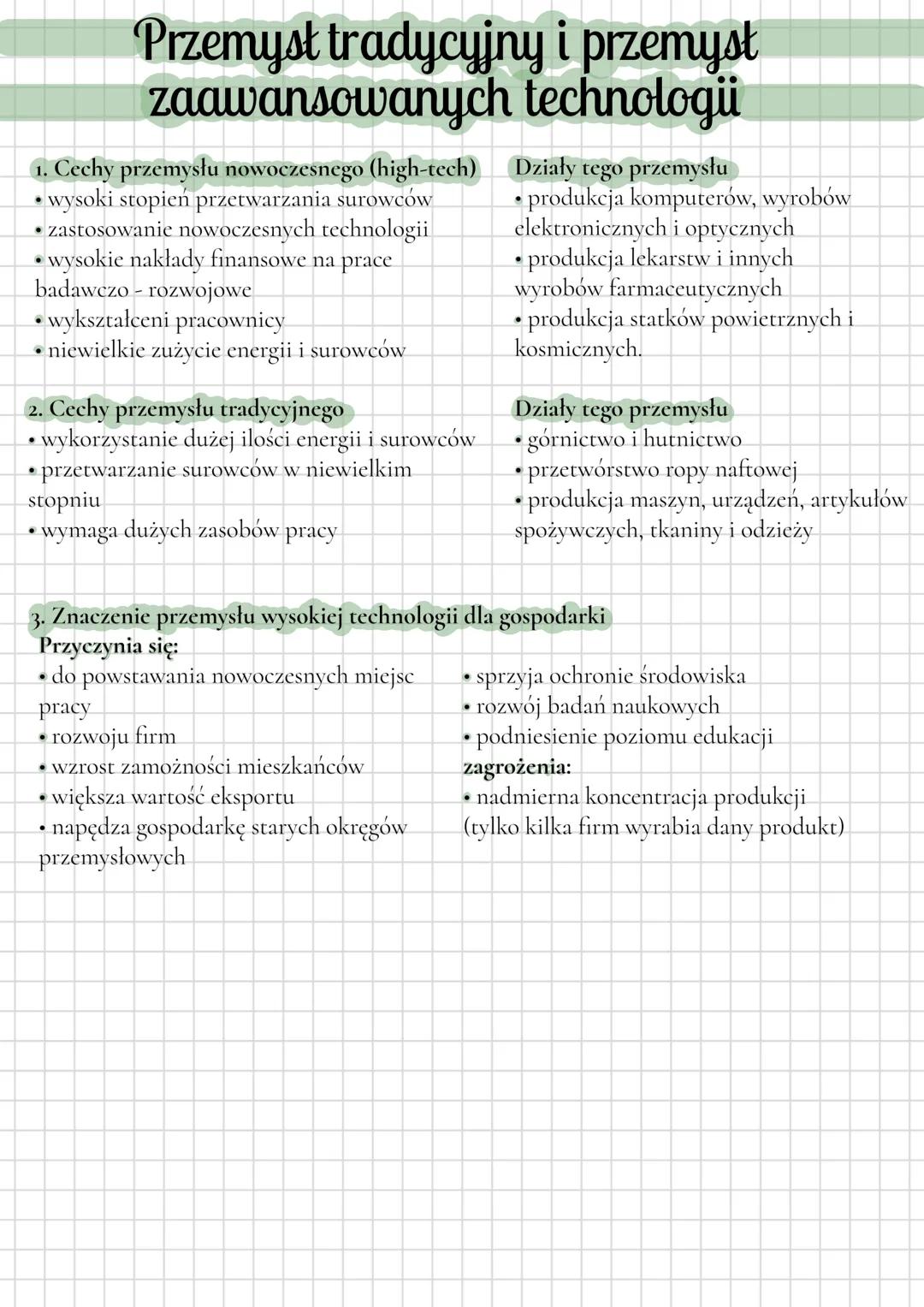 1. Przemysł
Przemysł
Czynniki lokalizacji przemysłu
na początku wydobywane surowców następnie przerabianie i produkcje różnych wyrobów
i ene