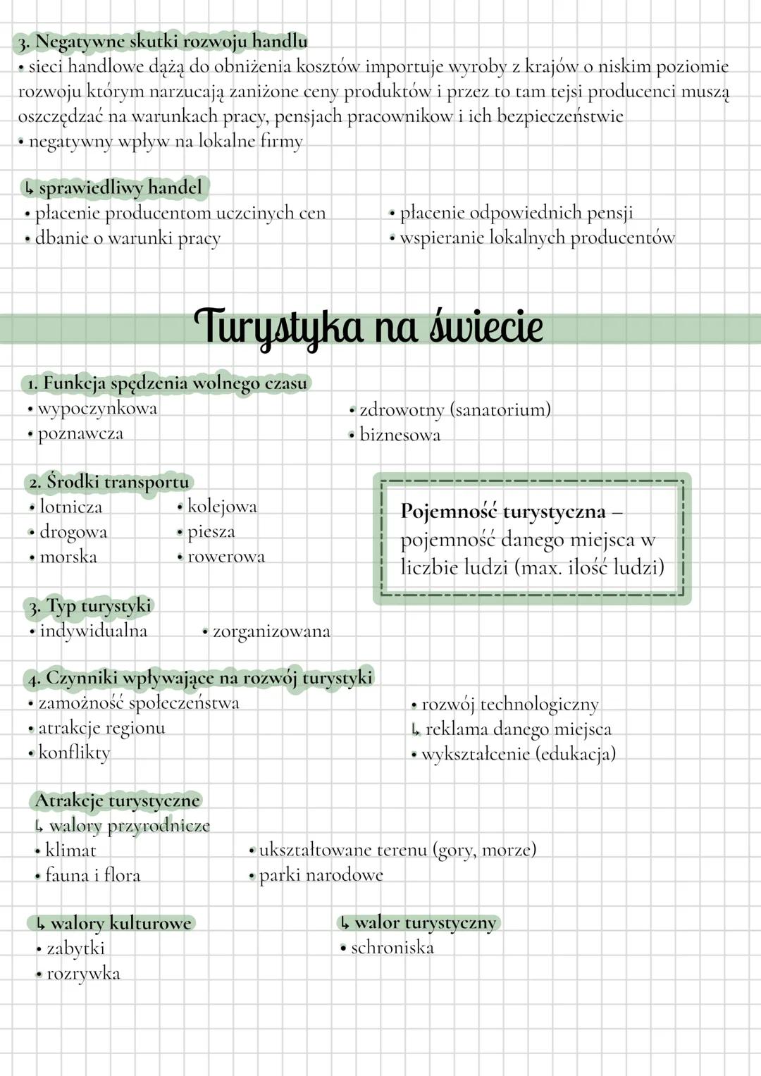 Usługi
Transport
1. Czynniki wpływające na rozwoj transportu
rozmieszczenie ludności
• lokalizacja ośrodków przemysłowych
polityka transport