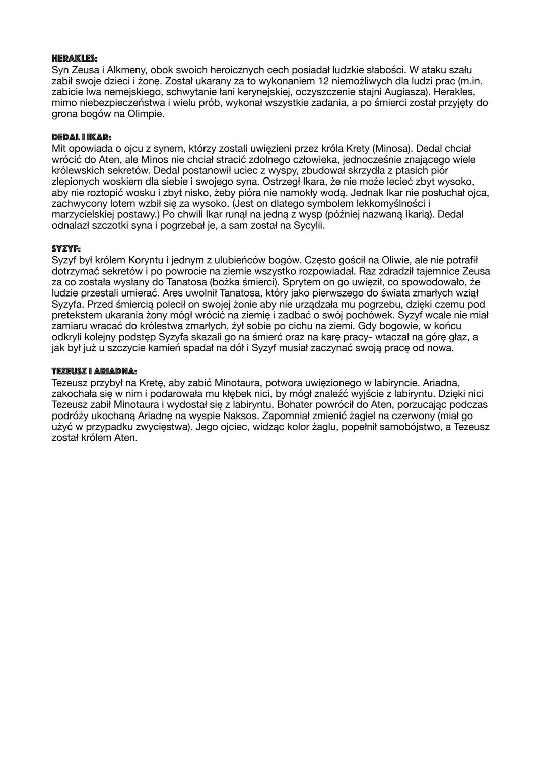 ANTYK
GRECKO-RZYMSKI
OMÓWIENIE POSZCZEGÓLNYCH MITÓW:
POWSTANIE ŚWIATA:
Na początku był Chaos..., według jednej z wersji Chaos był istotą bos